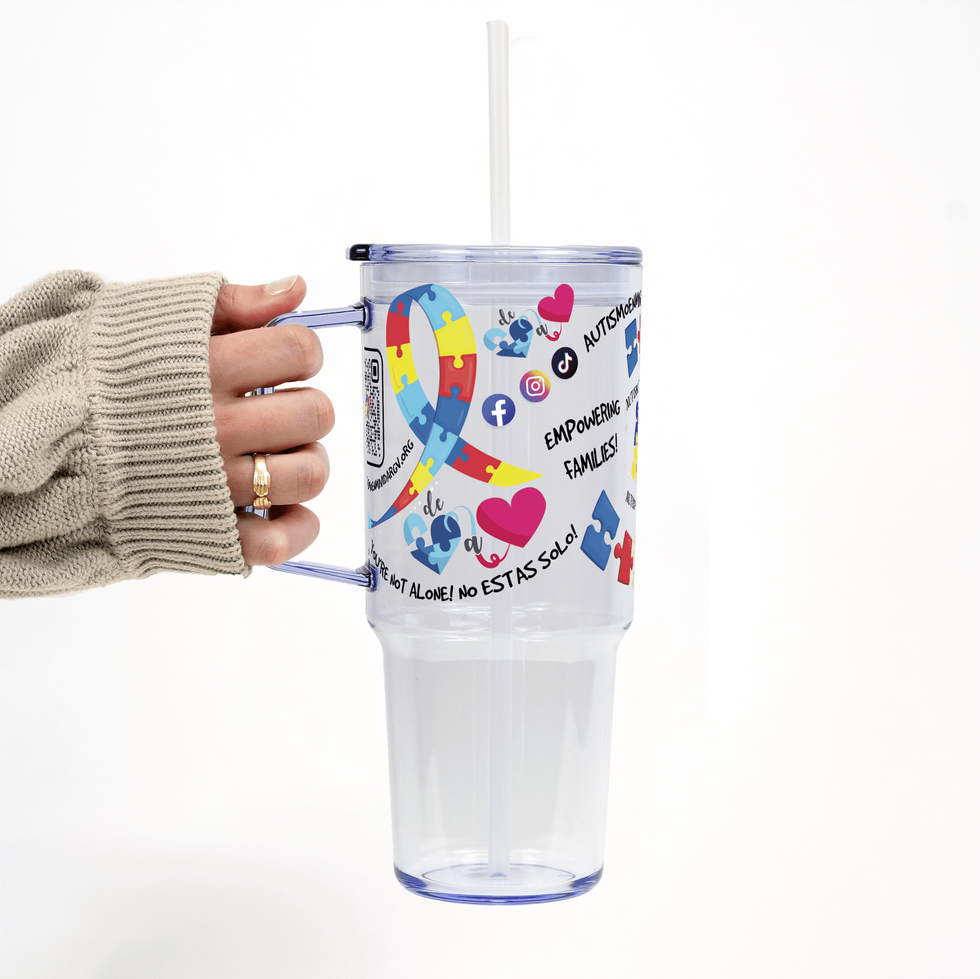 Autism in My Life (Autismo en Mi Vida) Foundation Cups with Lid and Straw - ALL SIZES from Sip Sip Hooray – Tumblers