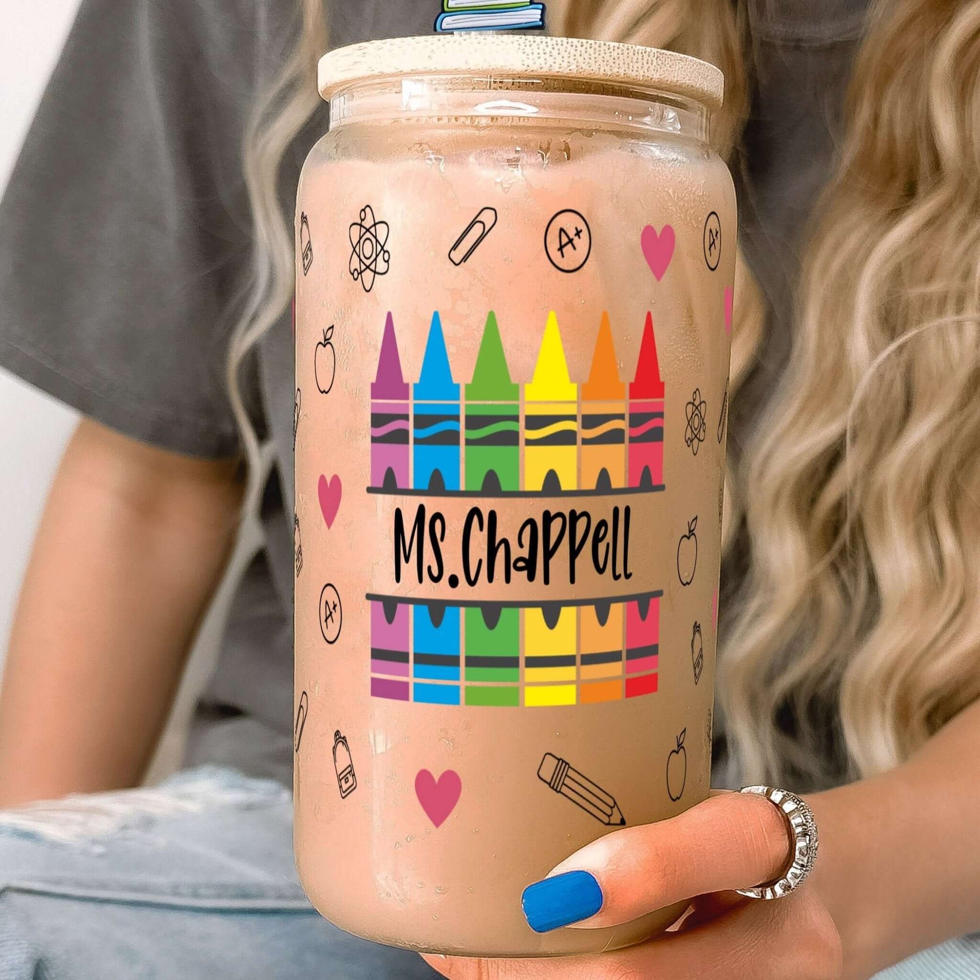 Personalized Teacher Cup with Lid and Straw from Sip Sip Hooray – Tumblers