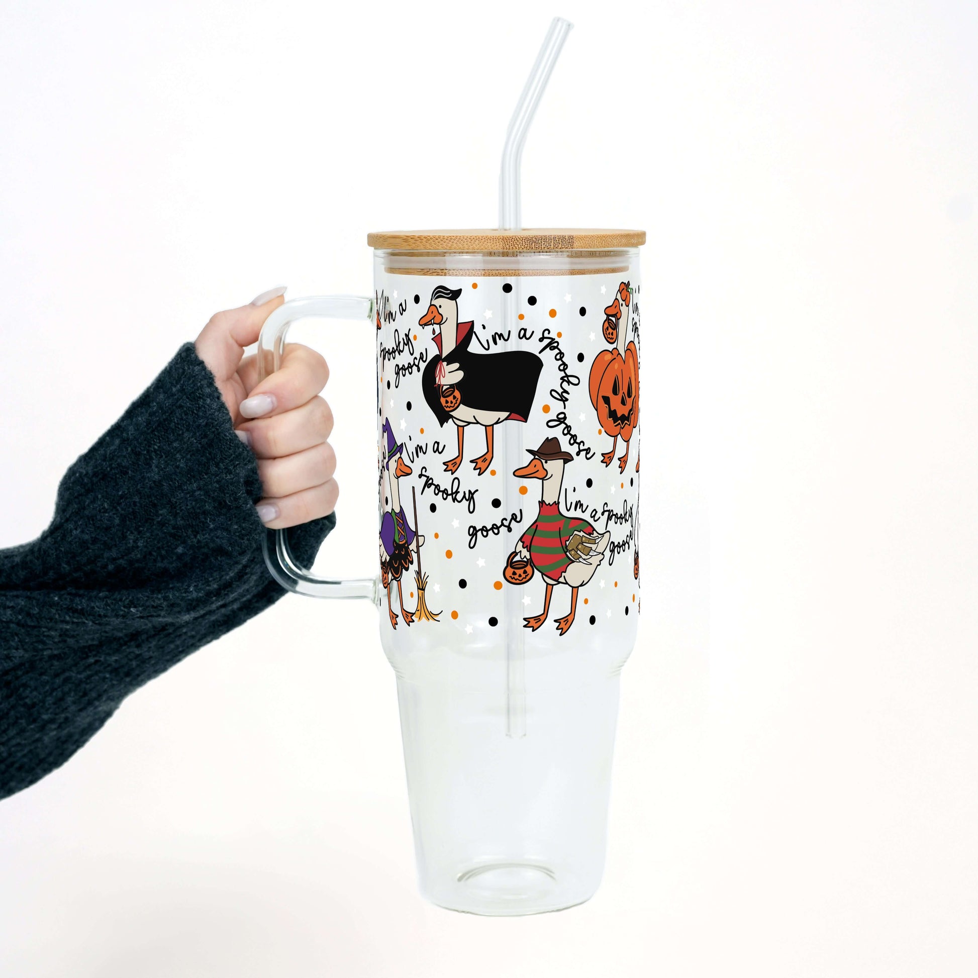 Spooky Goose 40oz Tumbler with Lid and Straw from Sip Sip Hooray – Tumblers