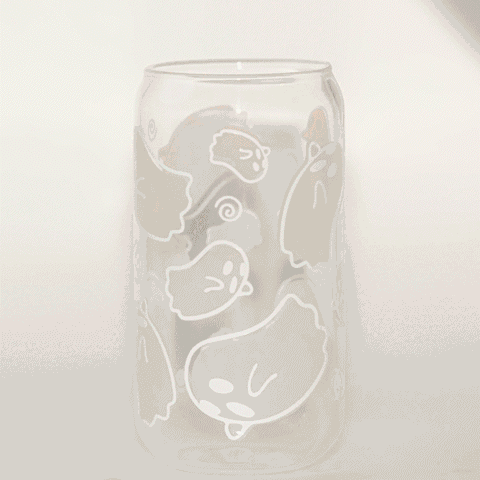 Tampa Bay Fall Themed Spooky Ghost Can-shaped glass
