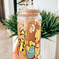 Winnie the Pooh Kids 16oz Glass Cup With Lid and Straw