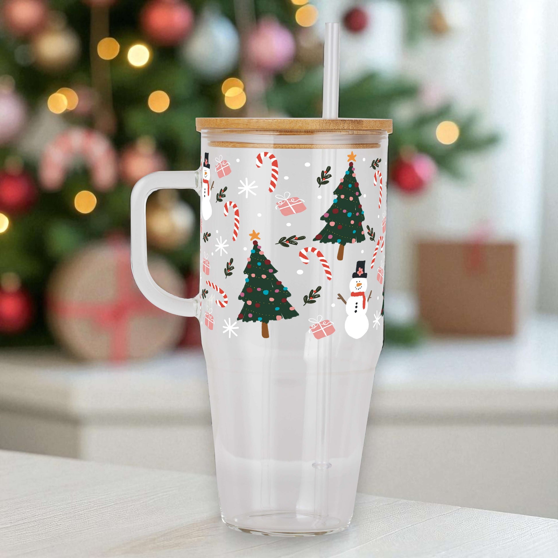 Jolly Little Christmas 40oz Tumbler with Handle Lid & Straw | Sip Sip Hooray