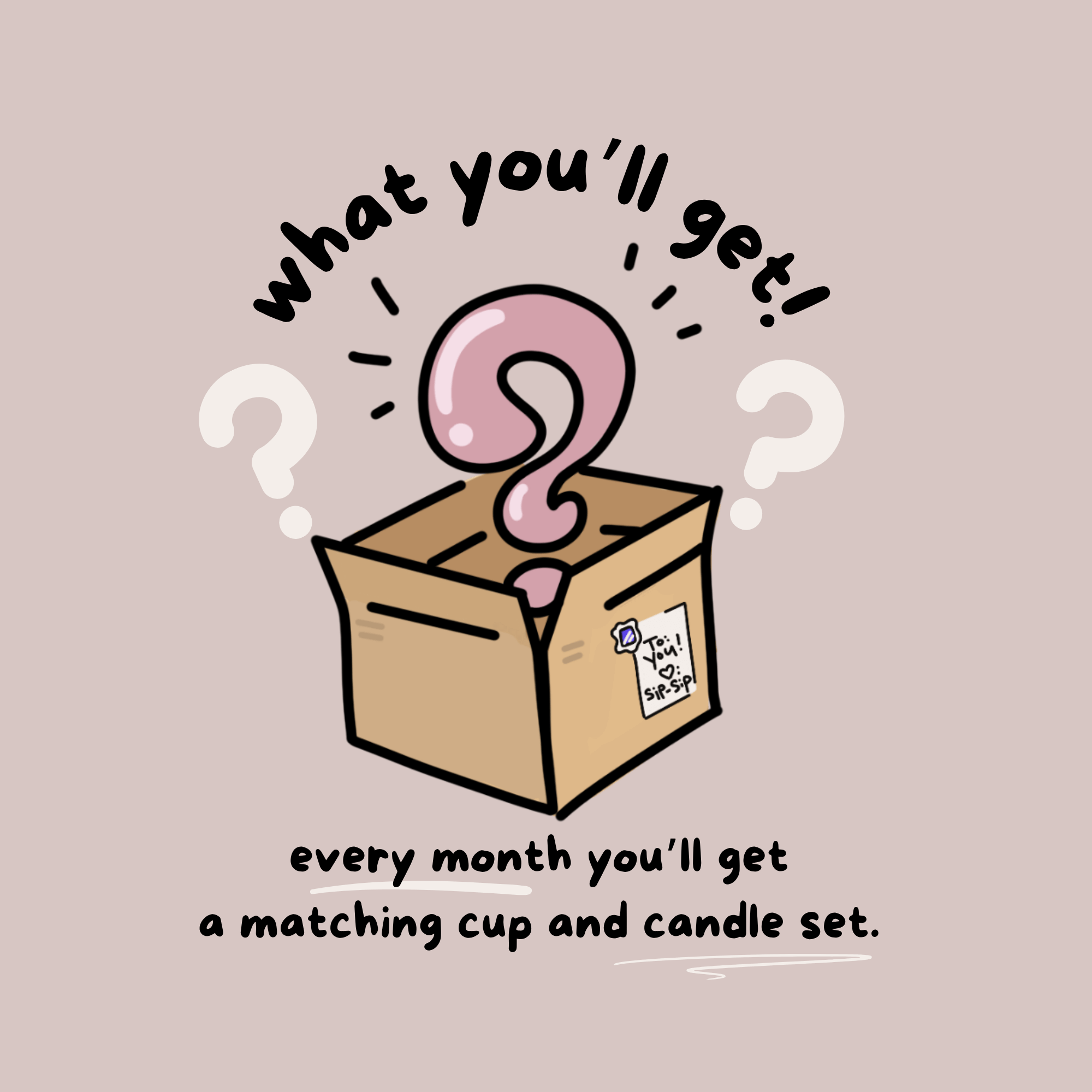 "The Sip Club" Monthly Subscription Homebody Cup+Candle