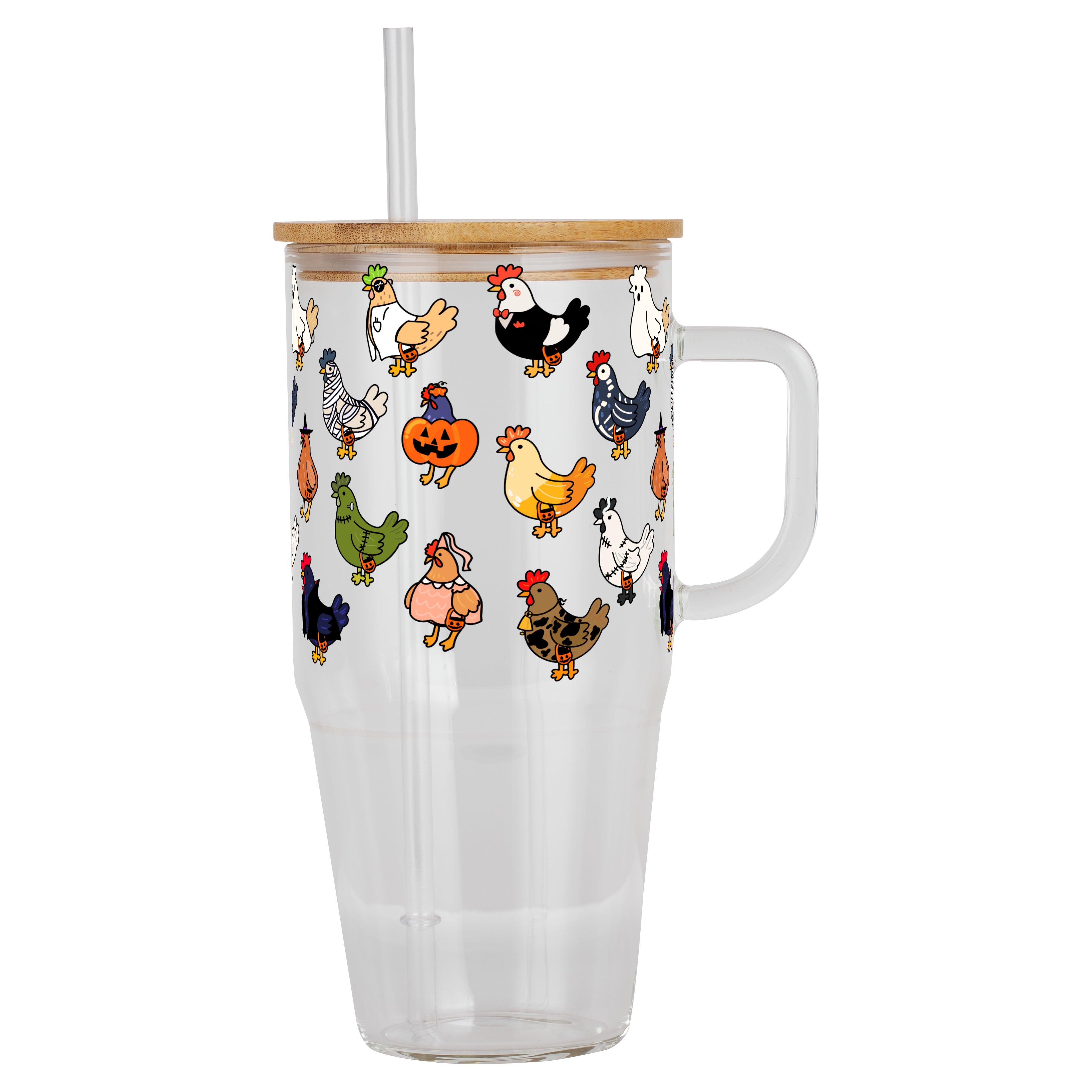 Spooky Chickens Tumbler with Lid and Straw