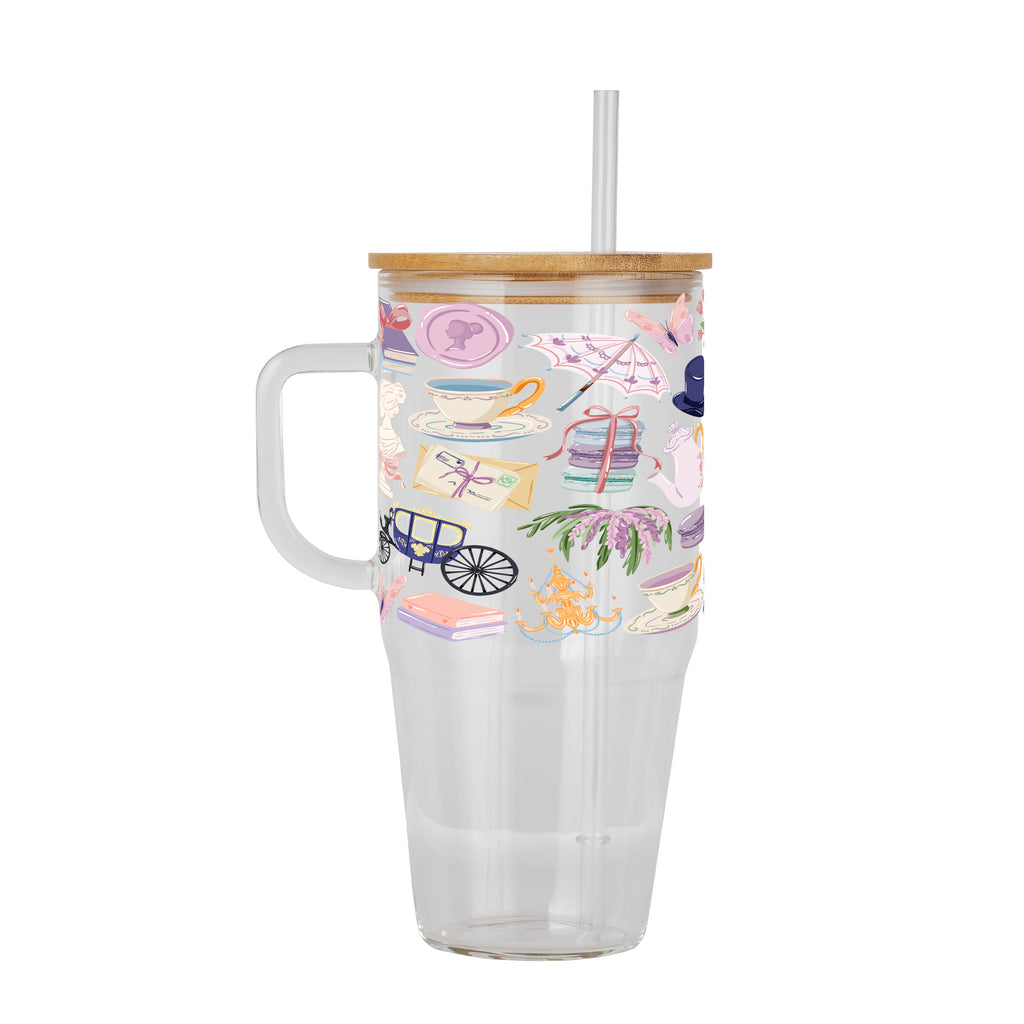 Regency Book Girl Glass Cup, Mug & Tumbler with Lid and Straw