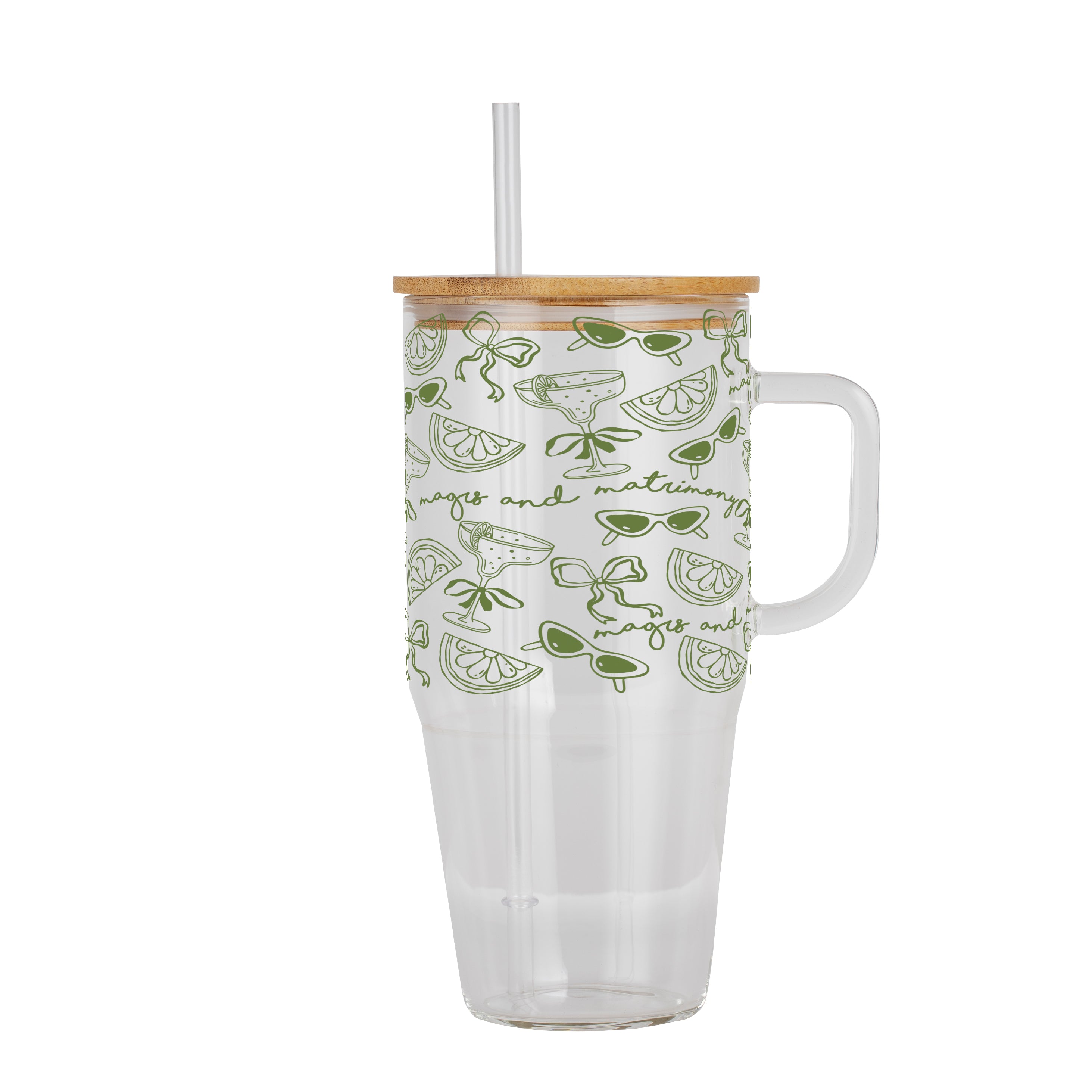 Margs and Matrimony Bridesmaids Tumbler With Lid and Straw