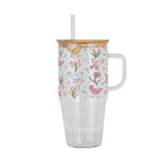Funky Chickens Glass Cup, Mug & Tumbler with Lid and Straw