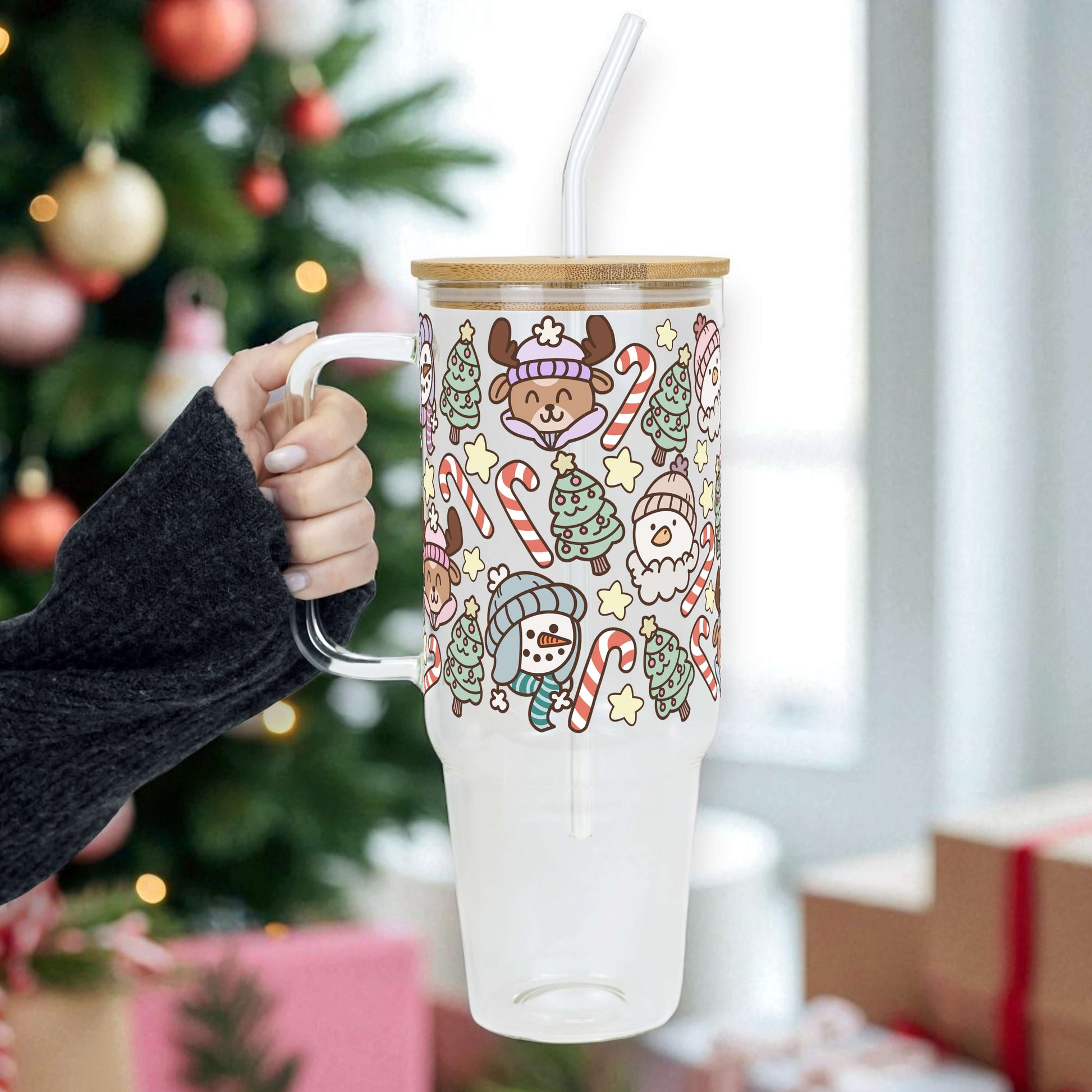 Christmas Cuties 40oz Tumbler with Handle Lid & Straw | Sip Sip Hooray