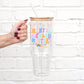 Mental Health Matters 40oz Glass Tumbler With Lid and Straw