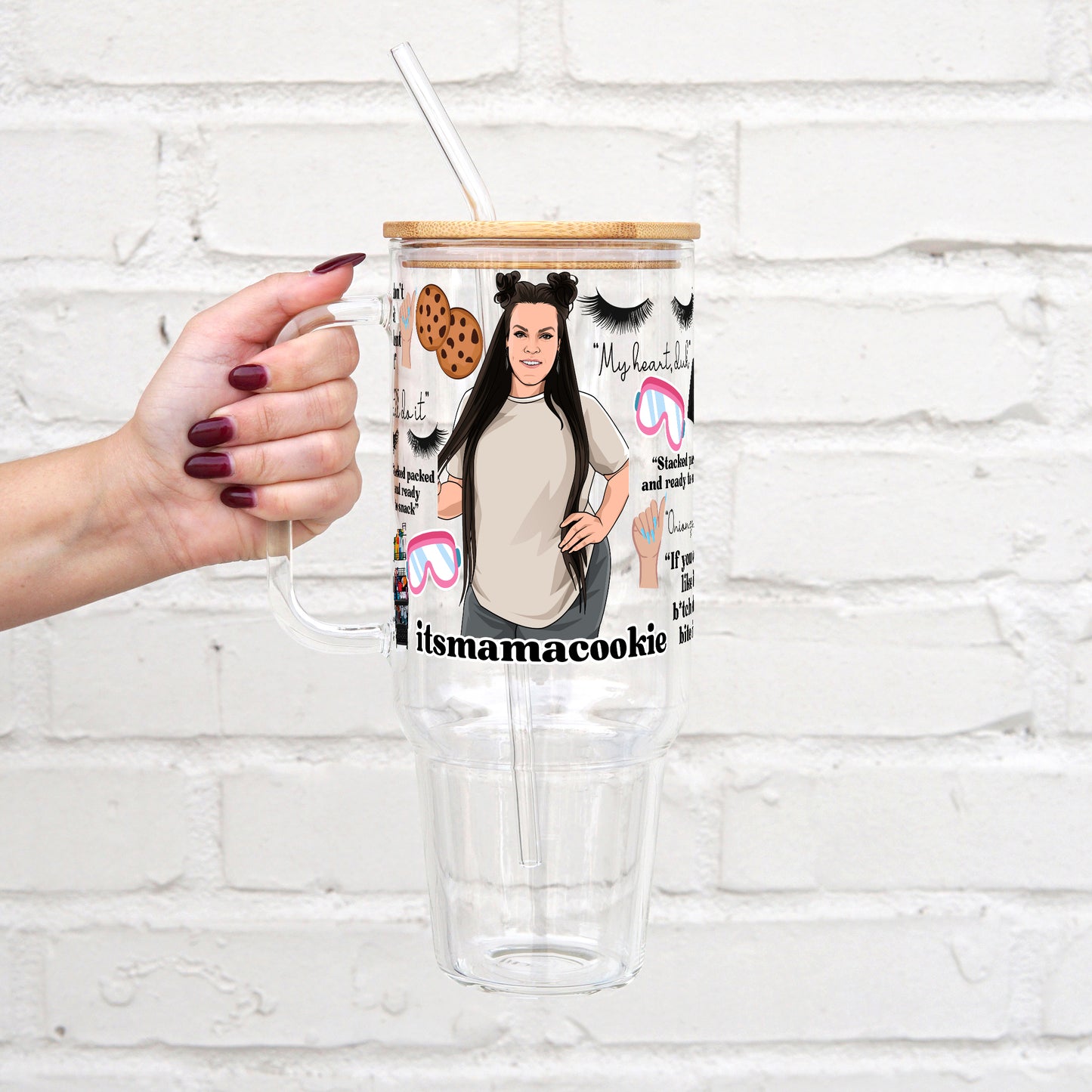 16oz Mama Cookie x Sip-Sip Hooray! Collaboration Glass Can Cup