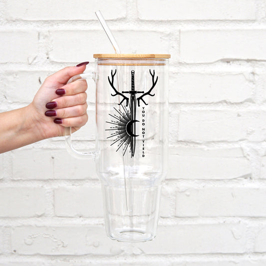 Throne of Glass Inspired Fan Art 40oz Glass Tumbler WIth Lid and Straw