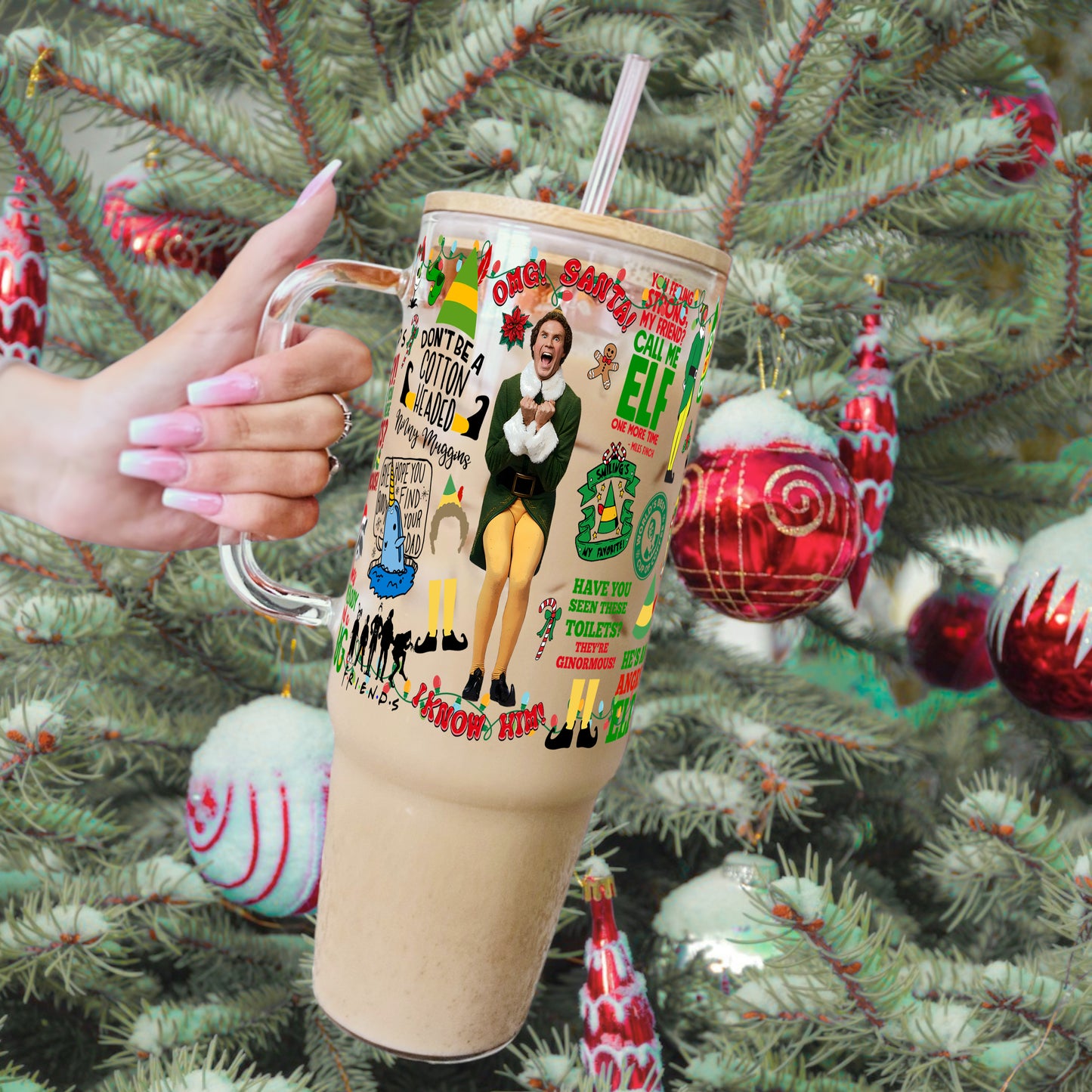 Christmas Movie Character 40oz Tumbler With Lid and Straw