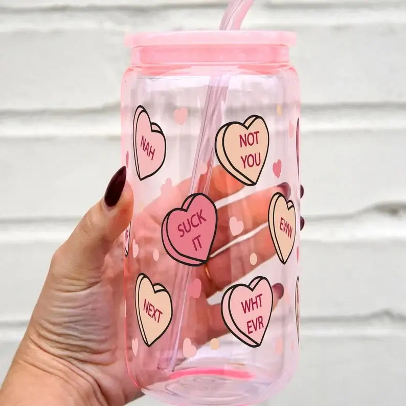 Anti Valentine Can Cup With Lid and Straw from Sip Sip Hooray – Mugs
