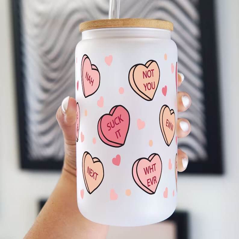 Anti Valentine Can Cup With Lid and Straw from Sip Sip Hooray – Mugs