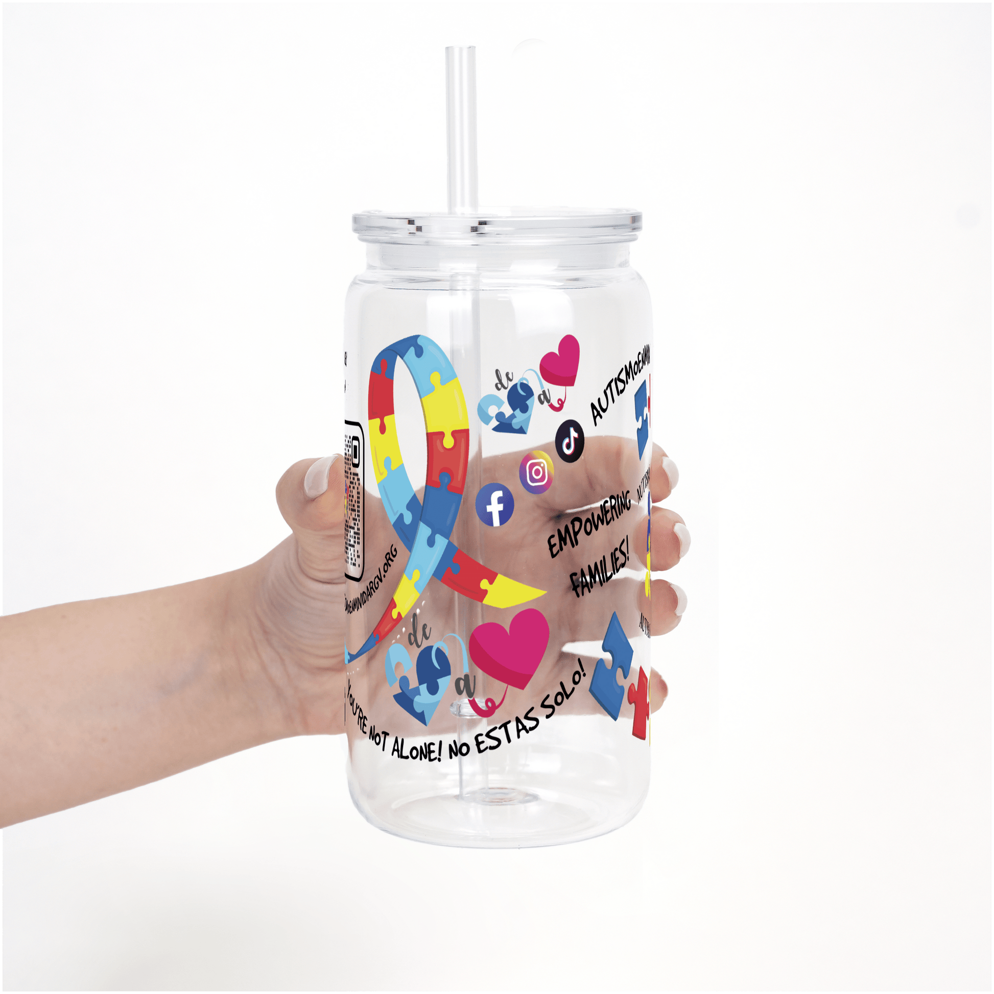 Autism in My Life (Autismo en Mi Vida) Foundation Cups with Lid and Straw - ALL SIZES from Sip Sip Hooray – Tumblers