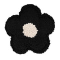 Black Daisy Mug Rug, Tufted Coaster, Floral Coffee Bar Decor