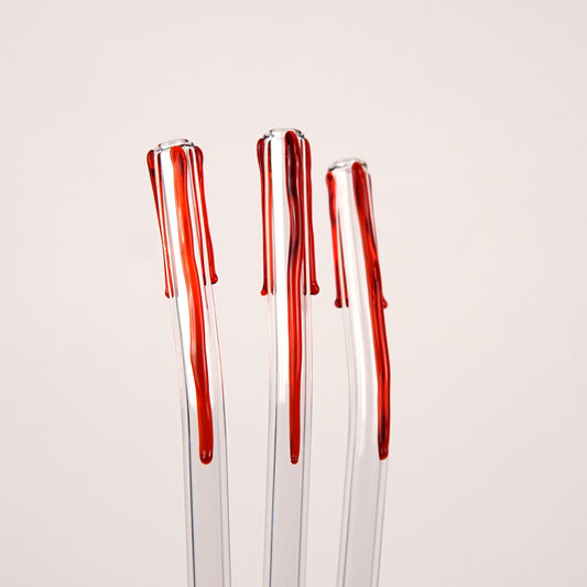 Blood Drip Glass Reusable Straw