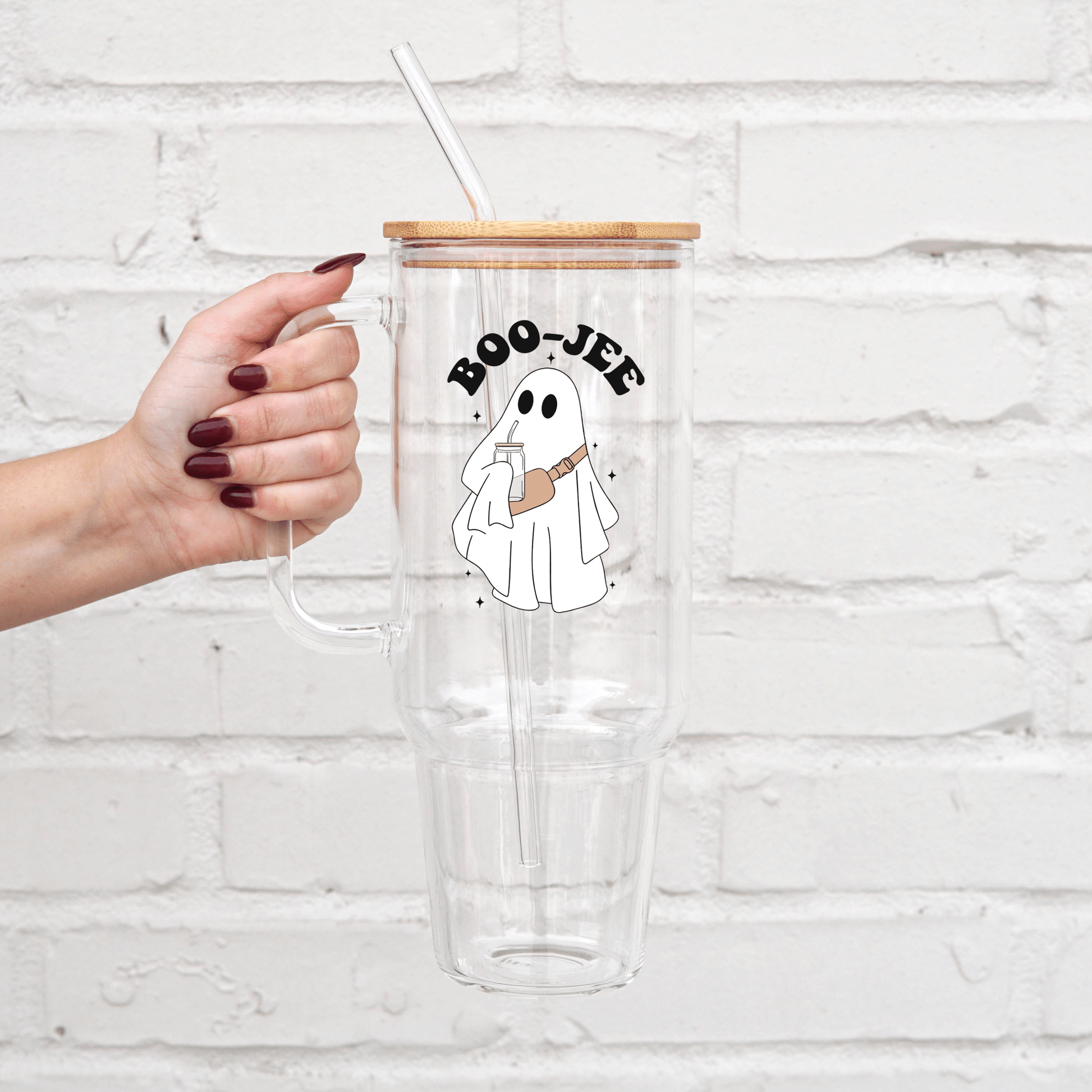 BOO JEE 40z Glass Tumbler with Lid and Straw from Sip Sip Hooray – Drinkware