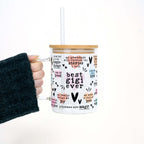 Best Grandma, Gigi, or Nana Ever 17oz Glass Mug With Lid and Straw from Sip Sip Hooray – Mugs