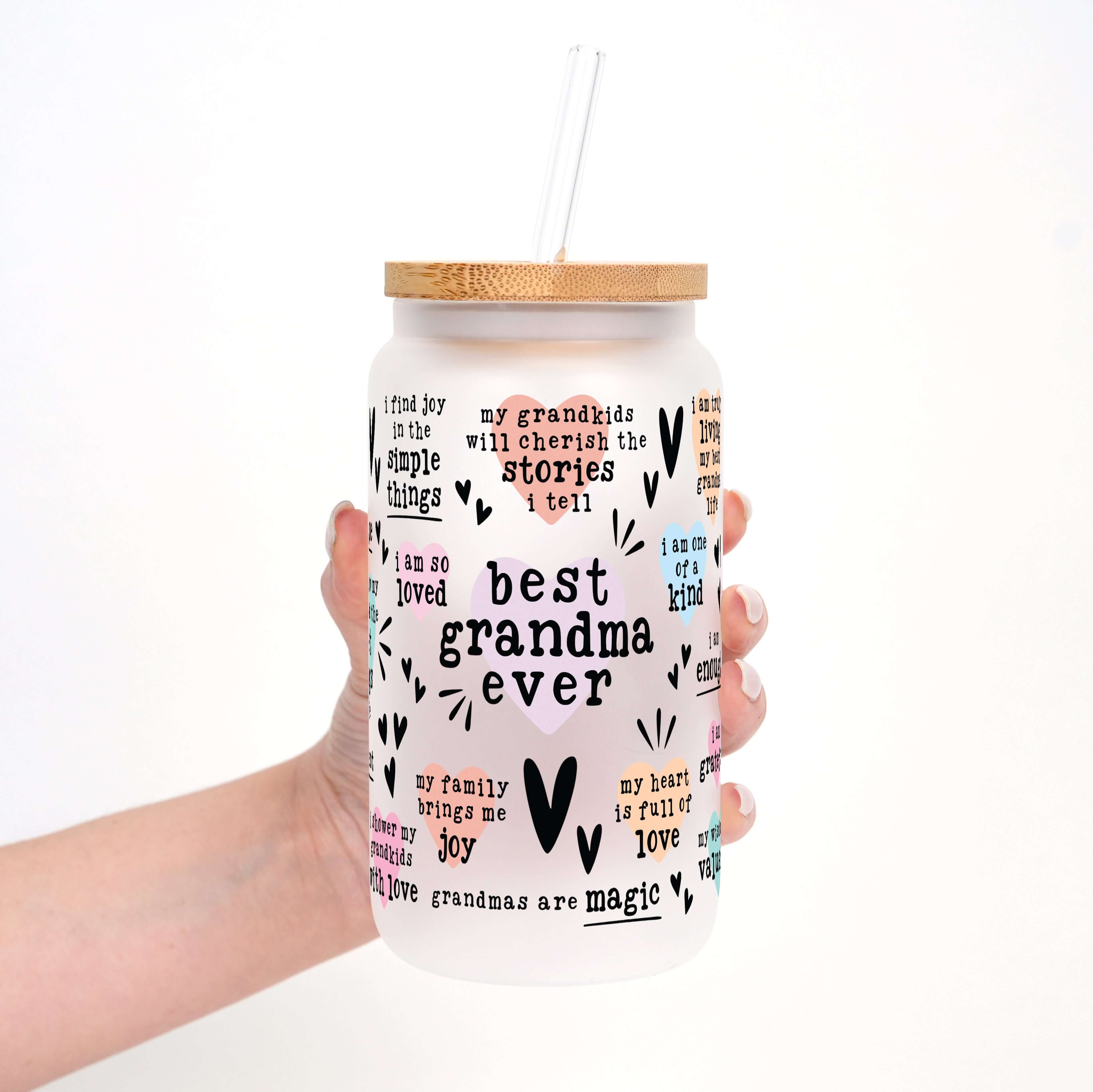 Best Grandma, Gigi, or Nana Ever Cup With Lid and Straw