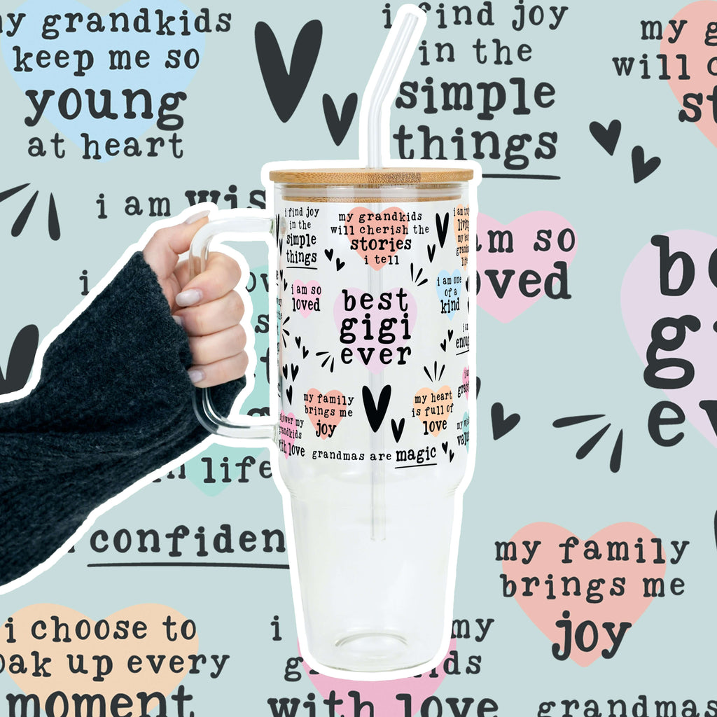 Best Grandma, Gigi, or Nana Ever 40oz Tumbler With Handle Lid and Straw from Sip Sip Hooray – Drinkware