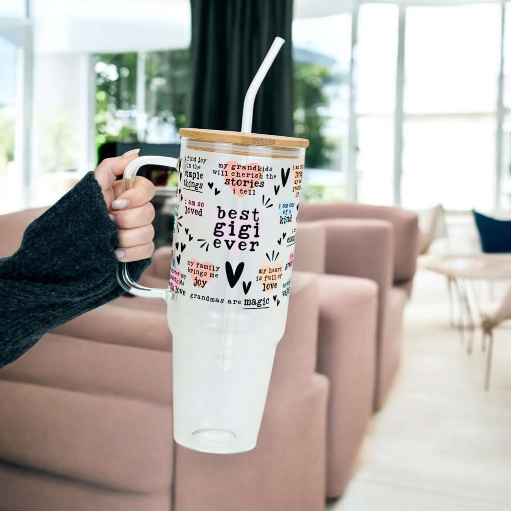 Best Grandma, Gigi, or Nana Ever 40oz Tumbler With Handle Lid and Straw from Sip Sip Hooray – Drinkware