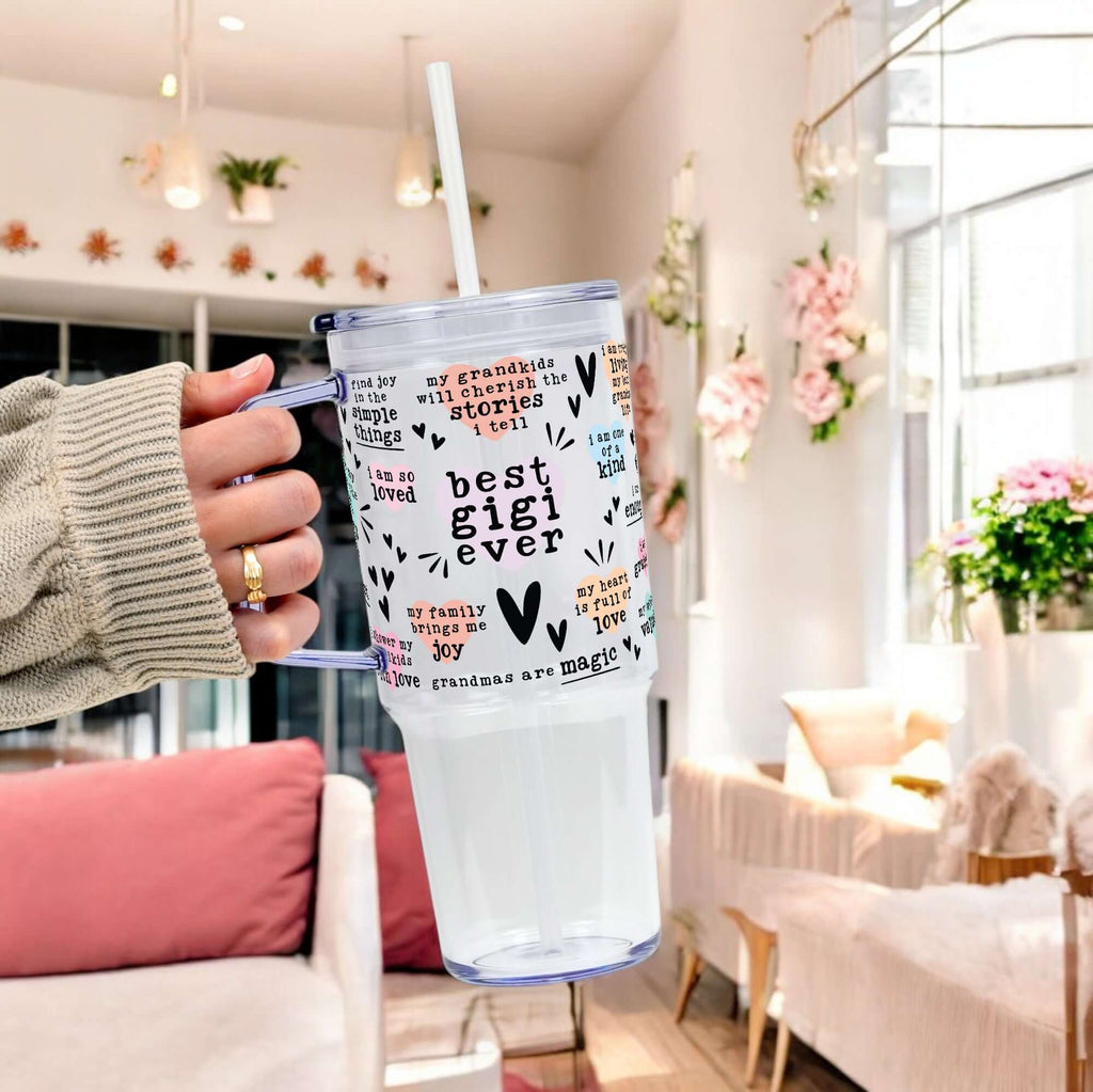 Best Grandma, Gigi, or Nana Ever 40oz Tumbler With Handle Lid and Straw from Sip Sip Hooray – Drinkware