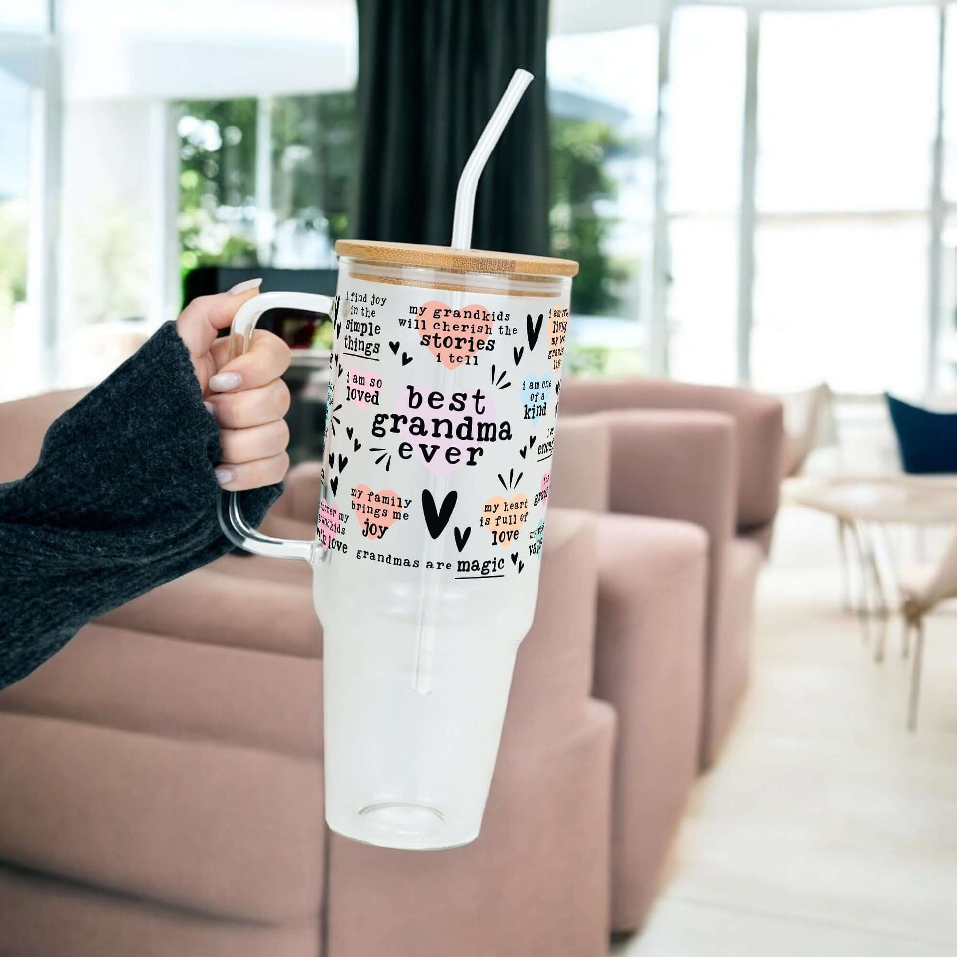 Best Grandma, Gigi, or Nana Ever 40oz Tumbler With Handle Lid and Straw from Sip Sip Hooray – Drinkware