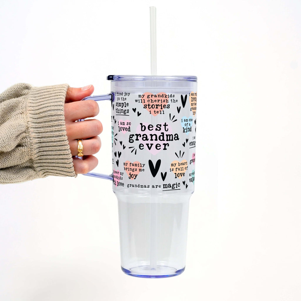 Best Grandma, Gigi, or Nana Ever 40oz Tumbler With Handle Lid and Straw from Sip Sip Hooray – Drinkware