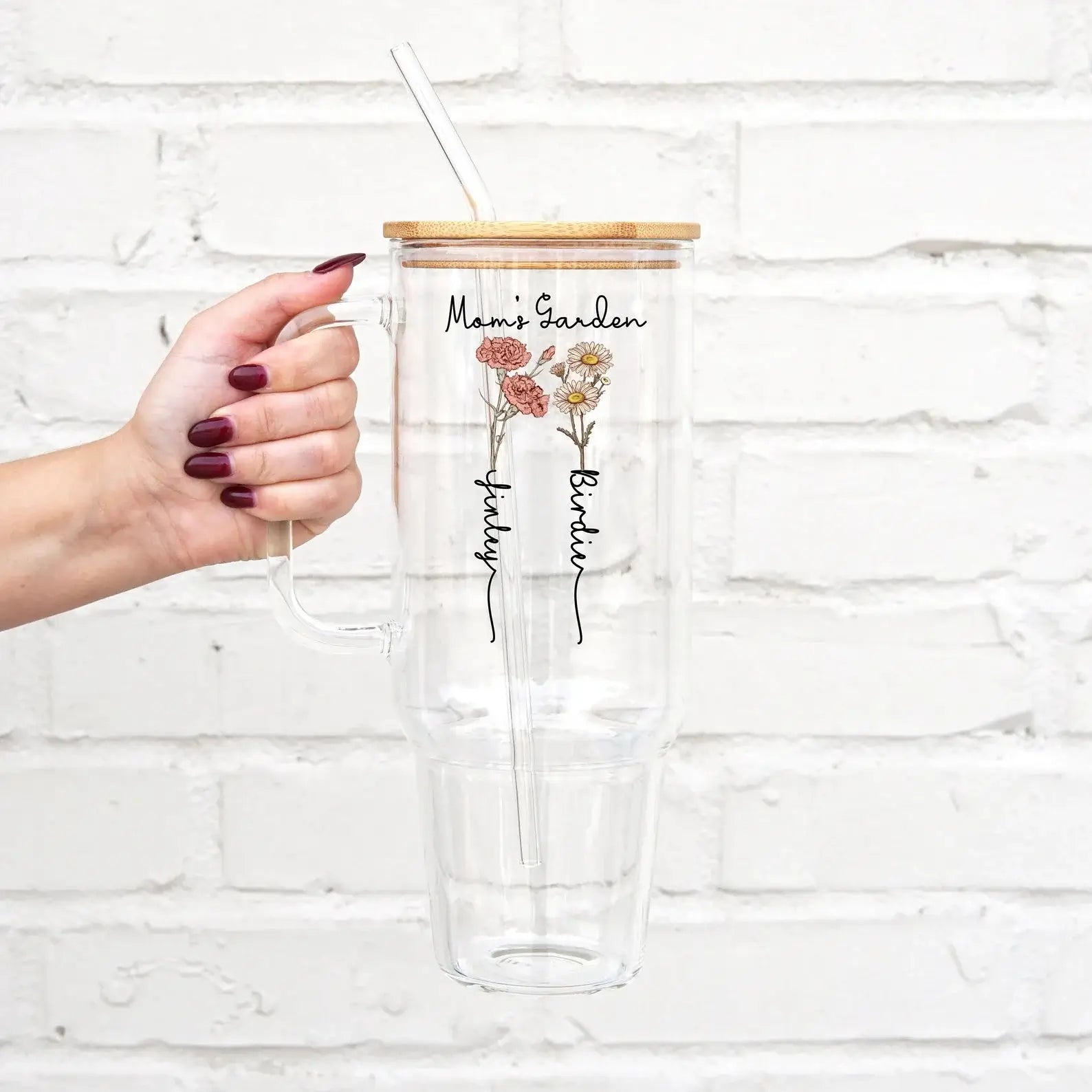Birth Flower Garden 40oz Metal Tumbler With Lid and Straw from Sip Sip Hooray – Drinkware