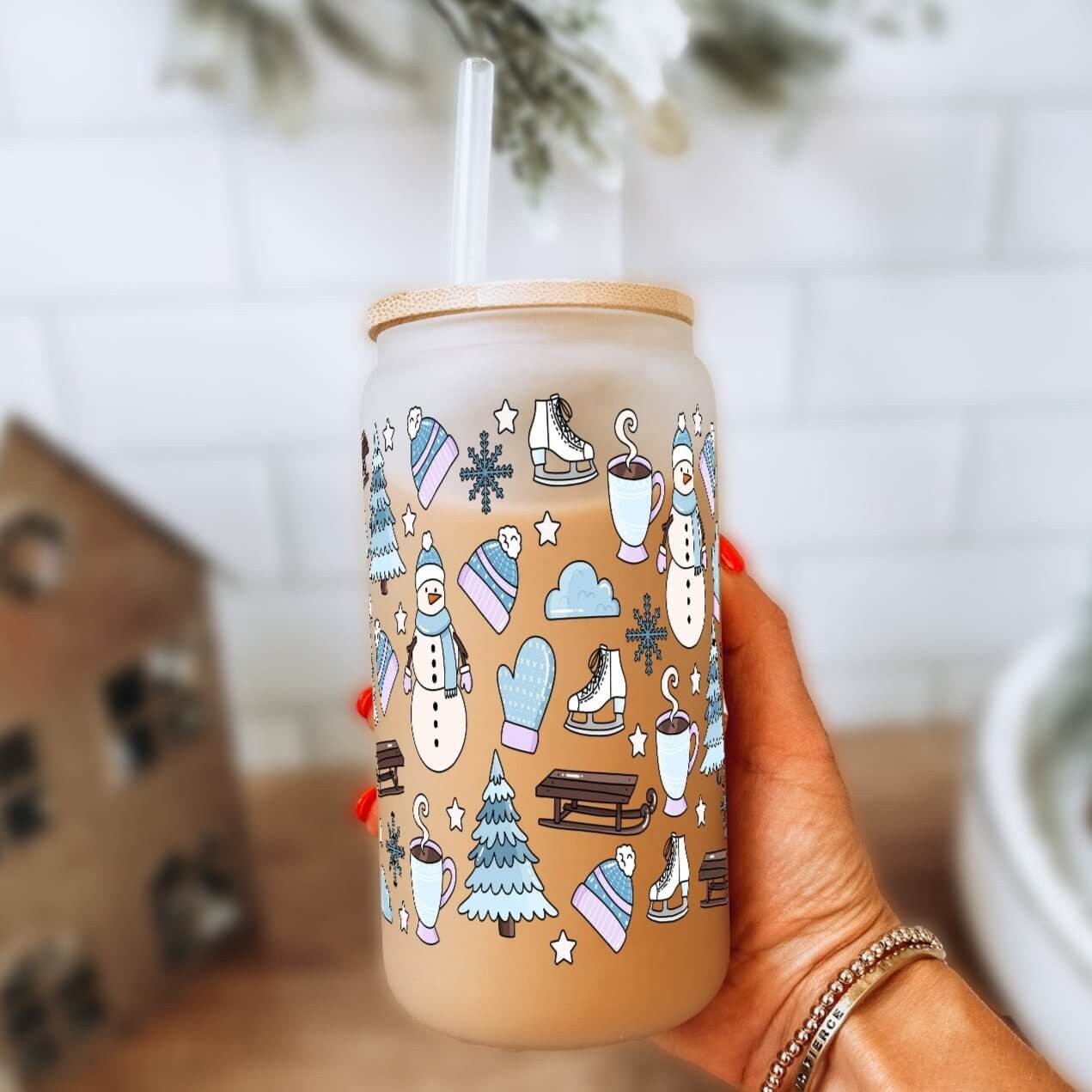 Blue Snow Day Cup With Lid and Straw from Sip Sip Hooray – Tumblers