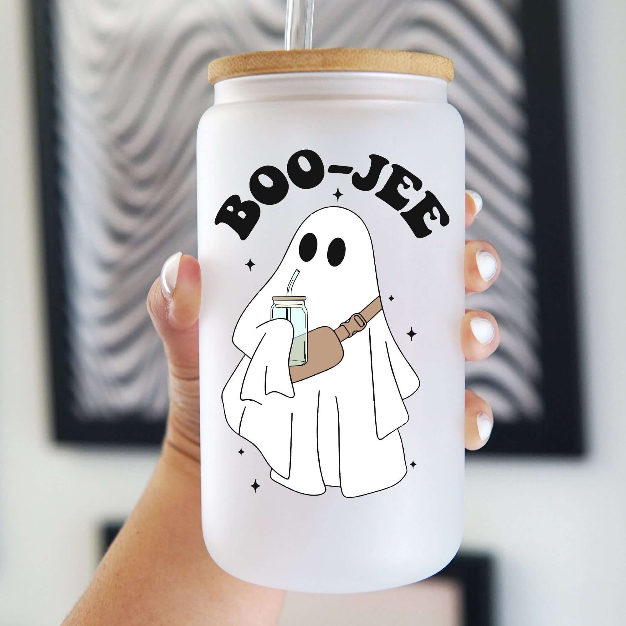 Boo-Jee Ghost Cup with Lid and Straw