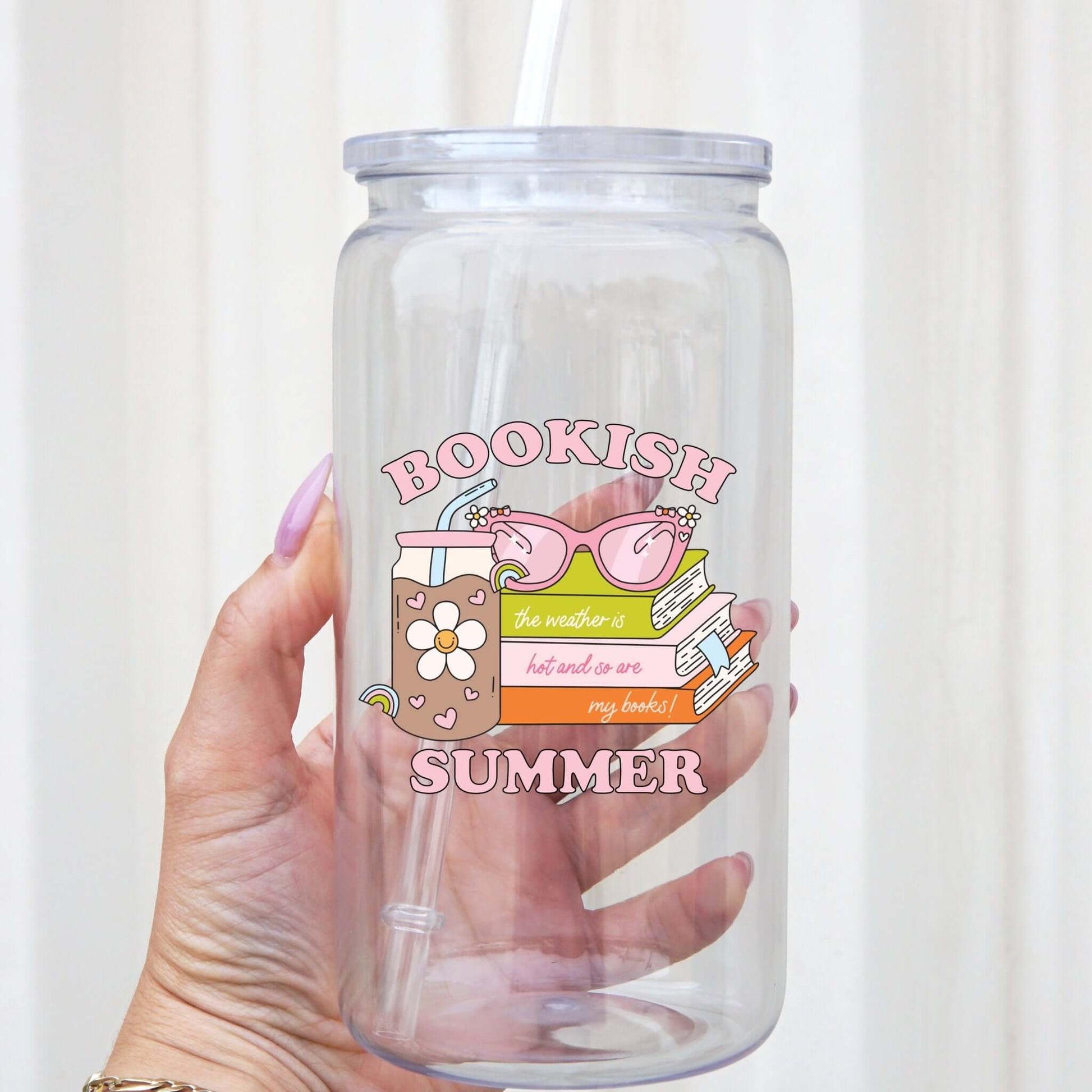Bookish Summer Cup With Lid and Straw from Sip Sip Hooray – Drinkware