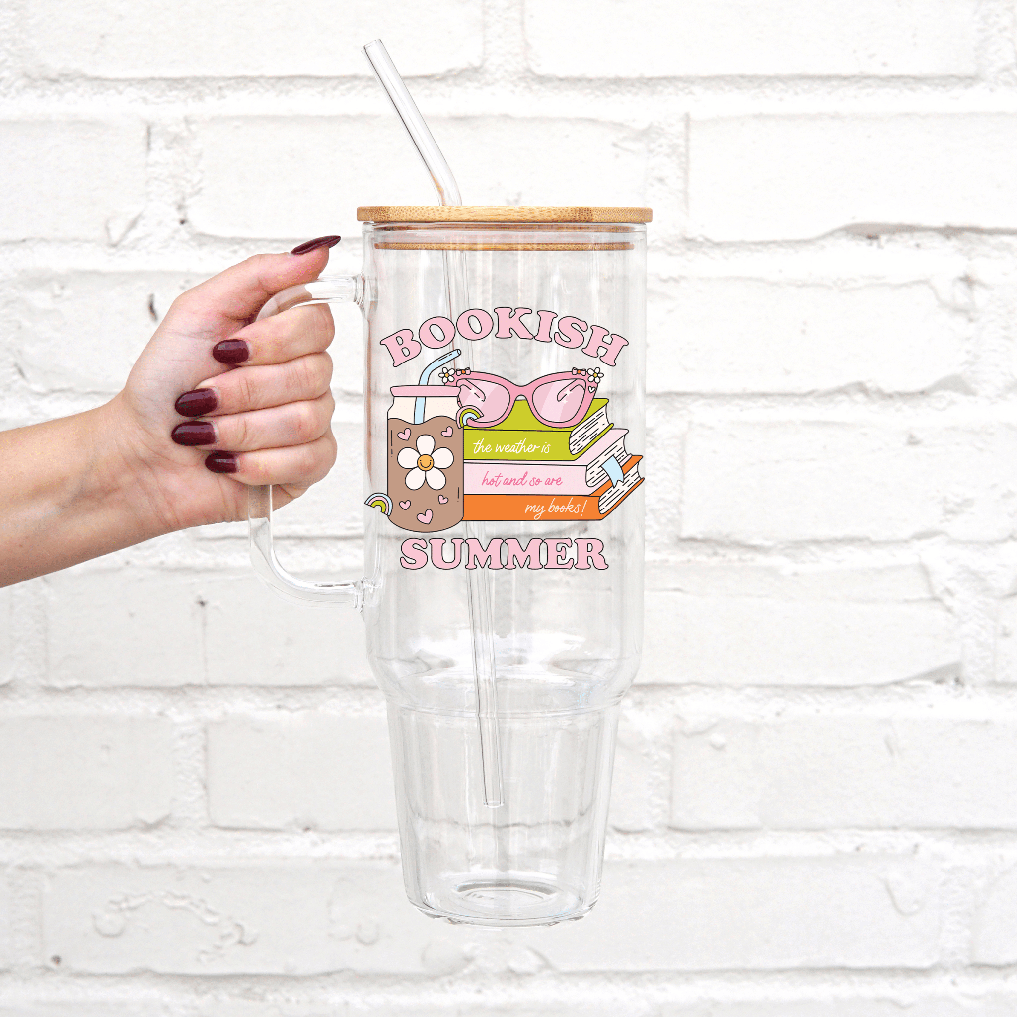 Bookish Summer Tumbler With Lid and Straw
