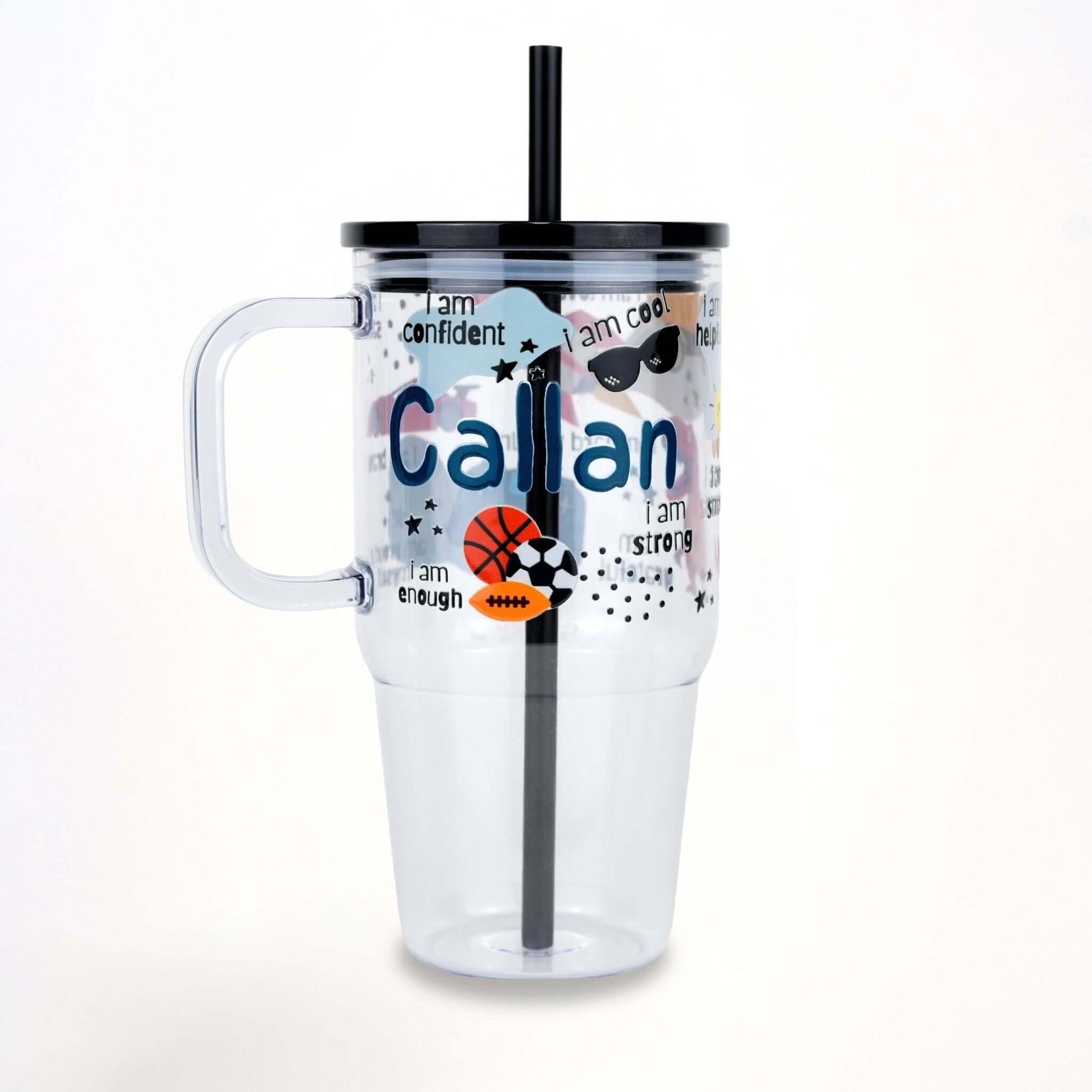 Boy's Affirmations 20oz Kids Tumbler with Handle, Lid & Straw from Sip Sip Hooray – Drinkware