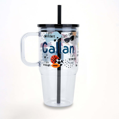 Boy's Affirmations 20oz Kids Tumbler with Handle, Lid & Straw from Sip Sip Hooray – Drinkware