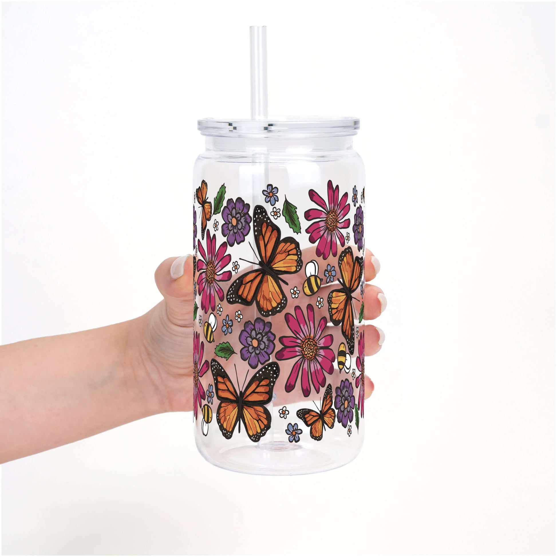 Butterfly Garden Cup with Lid and Straw from Sip Sip Hooray – Tumblers
