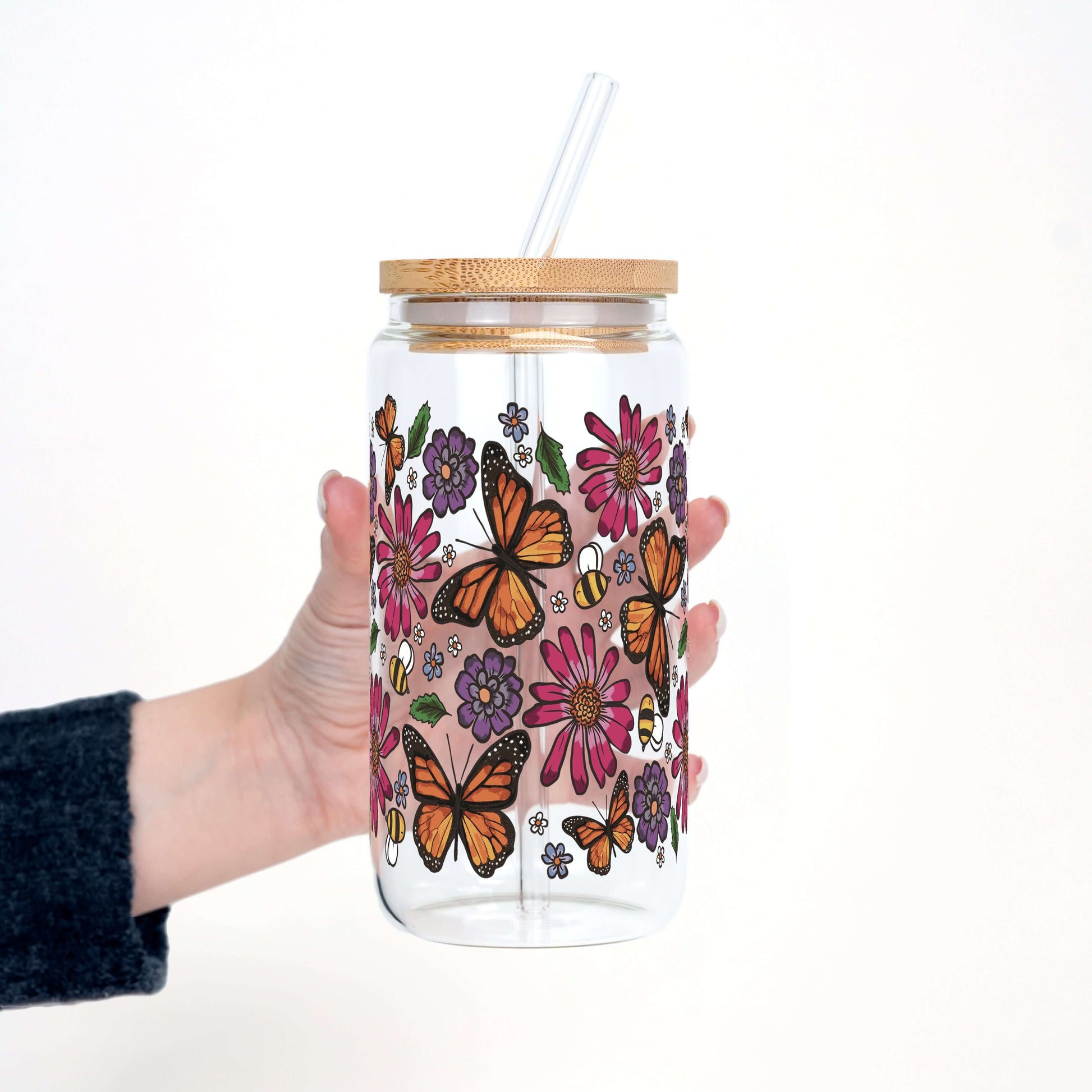 Butterfly Garden Cup with Lid and Straw from Sip Sip Hooray – Tumblers