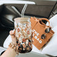 Cinnamon Buns + Pumpkin Spice 16oz Glass Can Cup With Lid and Straw