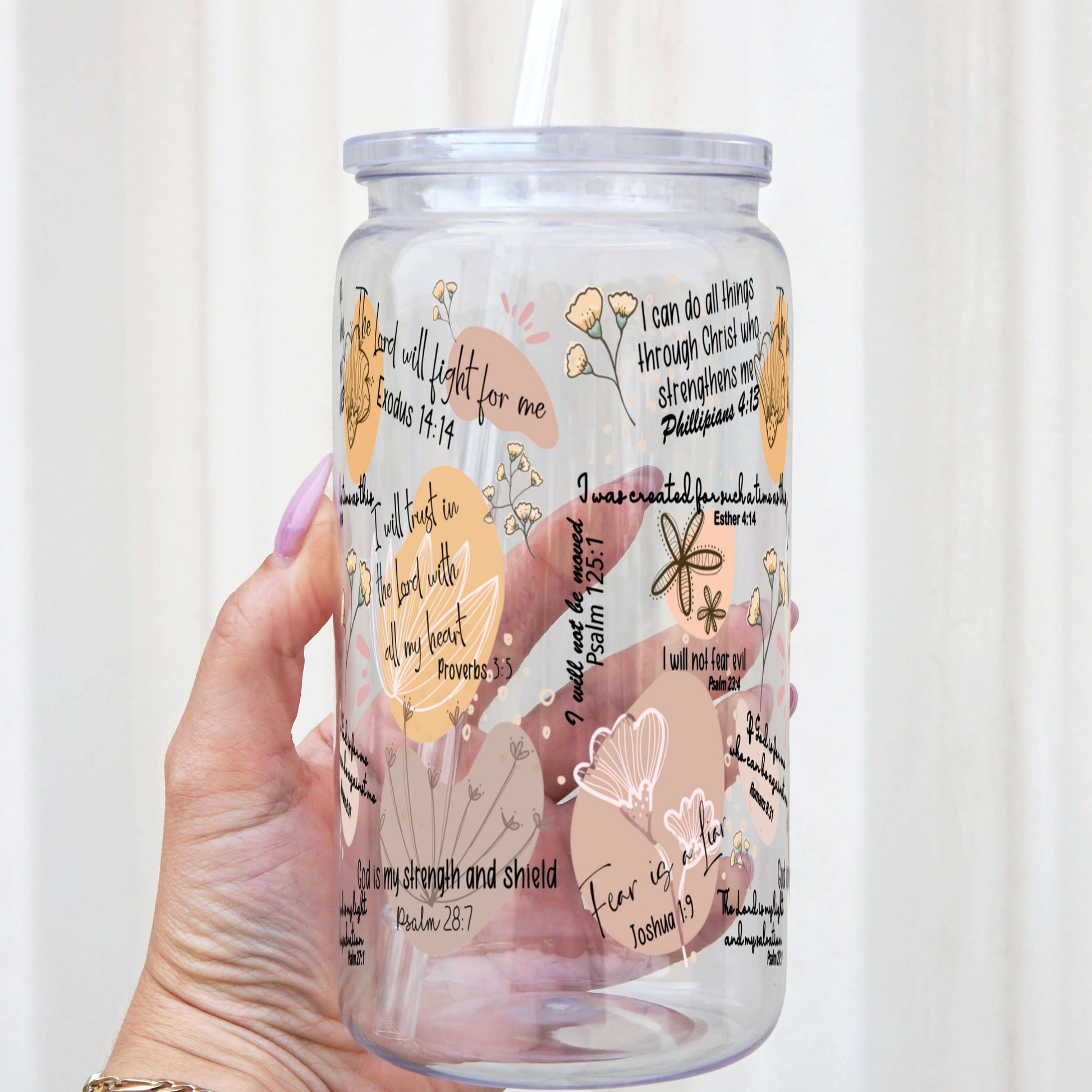 Christian Affirmations Cup with Lid and Straw from Sip Sip Hooray – Tumblers