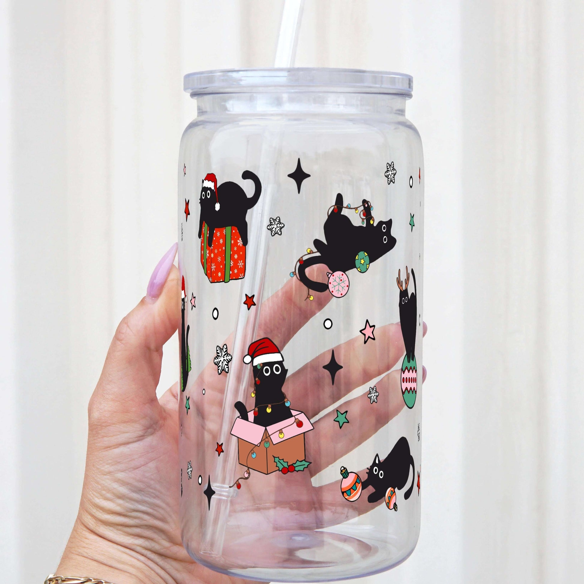 Christmas Cats Cup With Lid and Straw from Sip Sip Hooray – Mugs