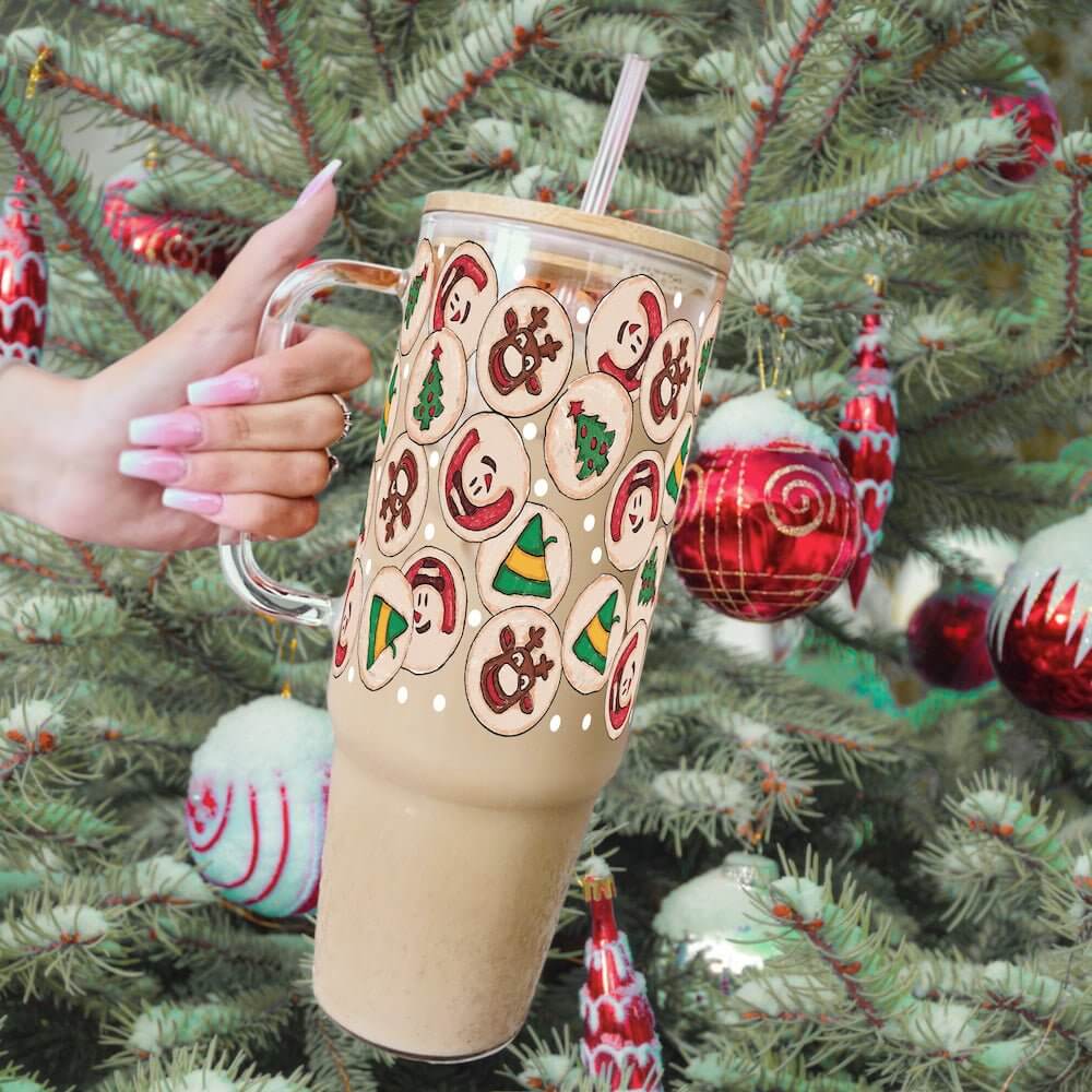 Christmas Cookies Tumbler With Lid and Straw