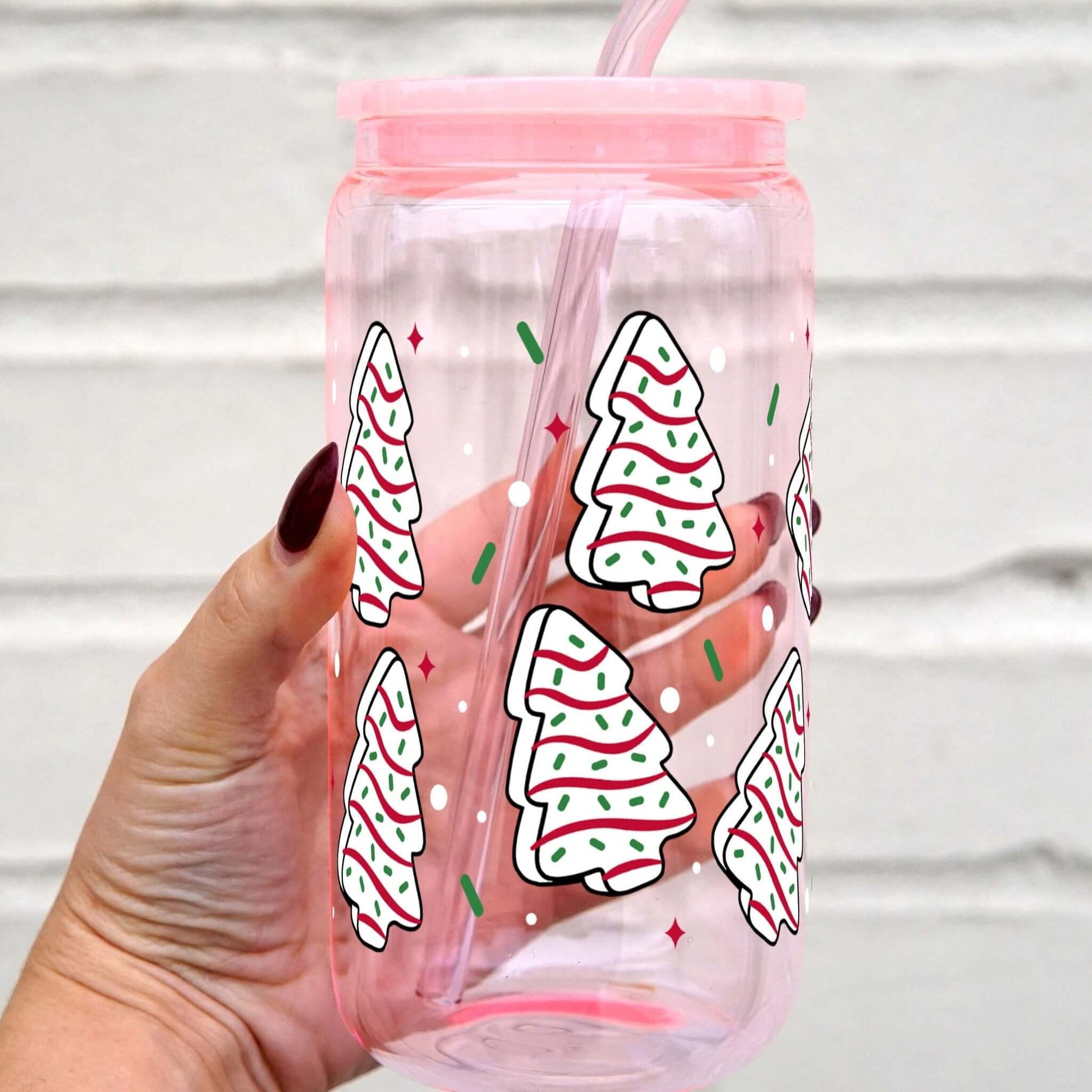 Christmas Holiday Cakes Cup with Lid and Straw from Sip Sip Hooray – Tumblers