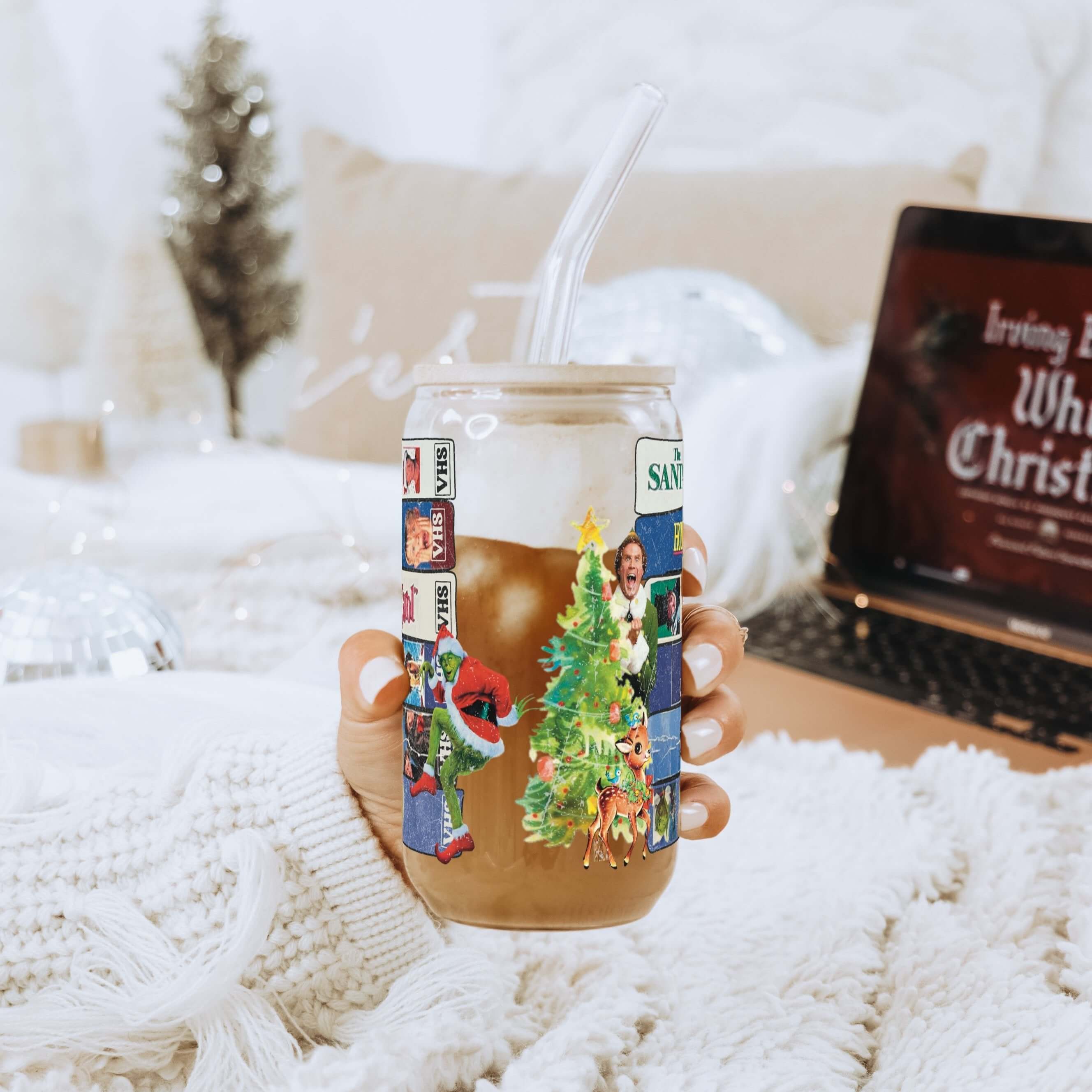 Christmas Movies Cup With Lid and Straw