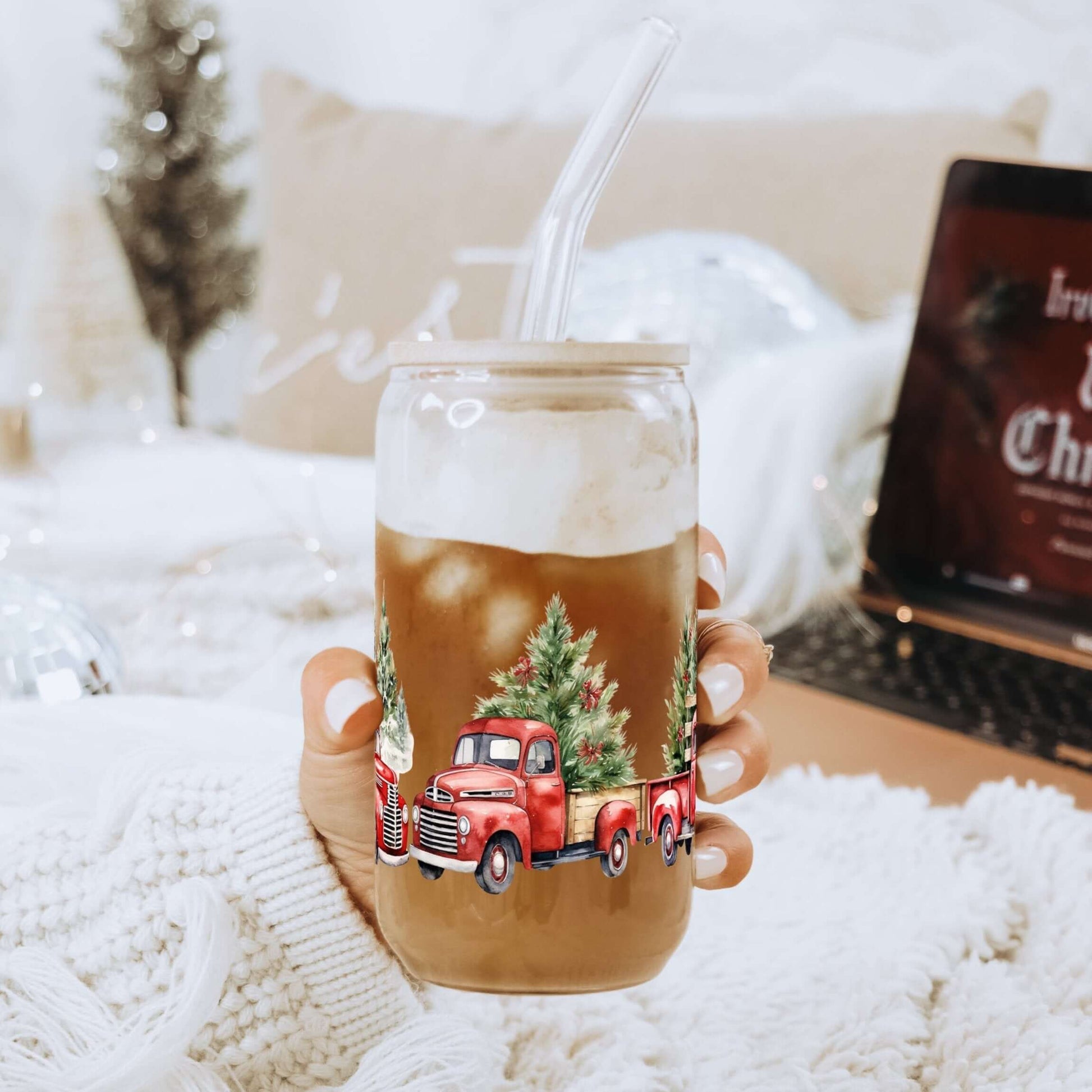 Christmas Red Truck Cup With Lid and Straw from Sip Sip Hooray – Tumblers