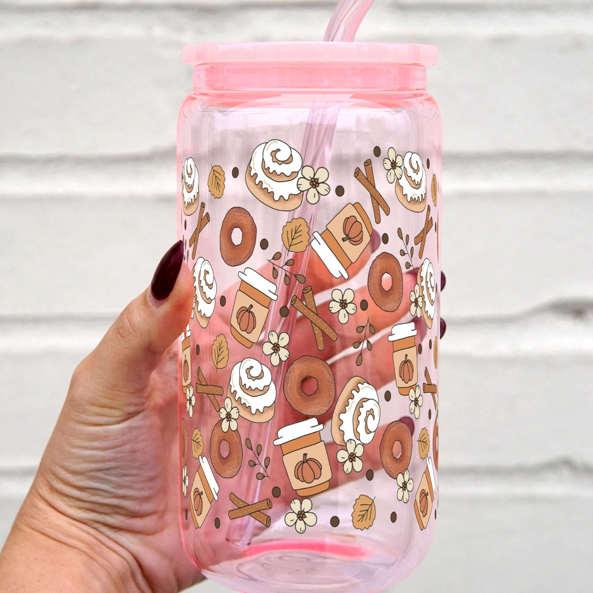 Cinnamon Buns + Pumpkin Spice Cup With Lid and Straw from Sip Sip Hooray – Coffee & Tea Cups