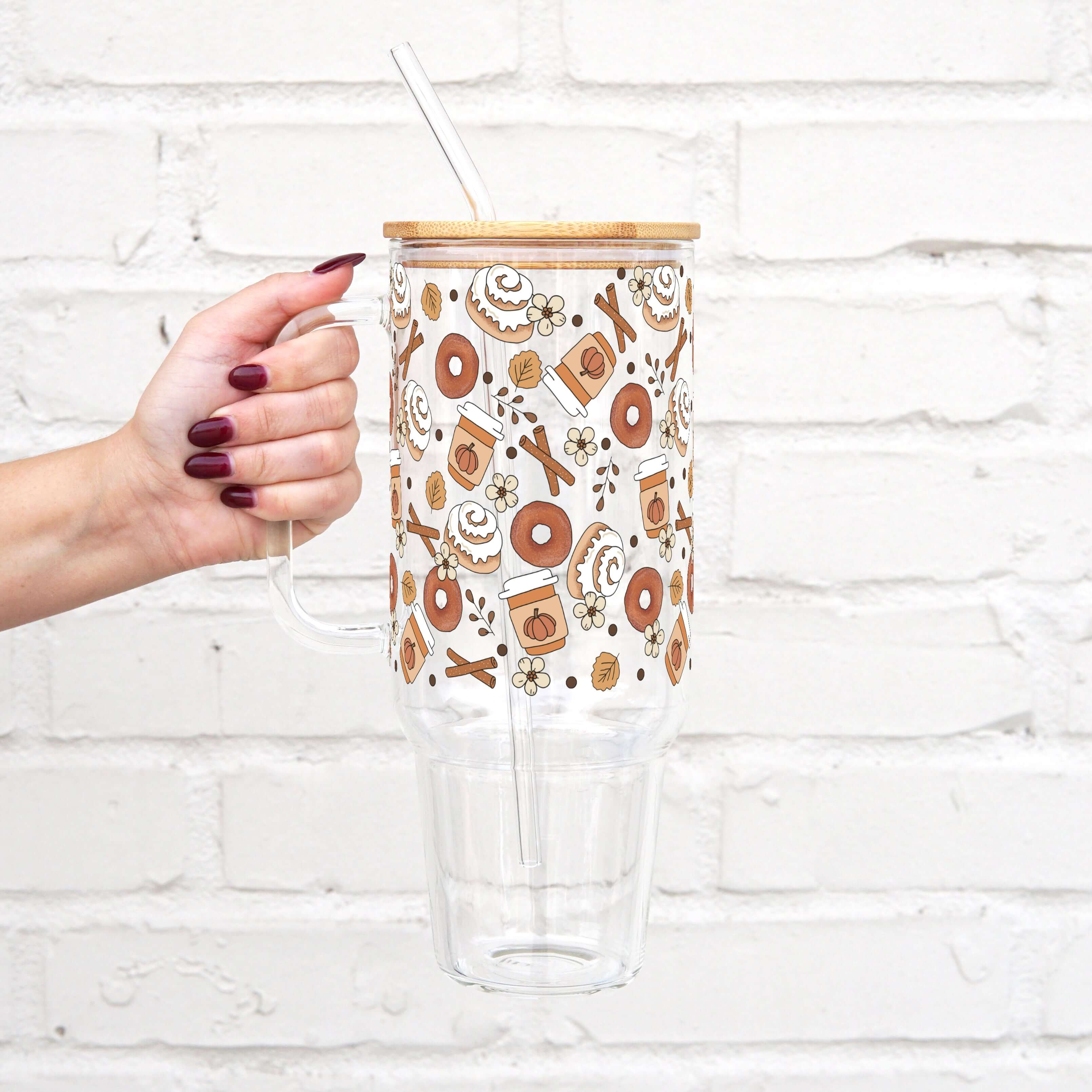 Cinnamon Buns + Pumpkin Spice Tumbler With Lid and Straw