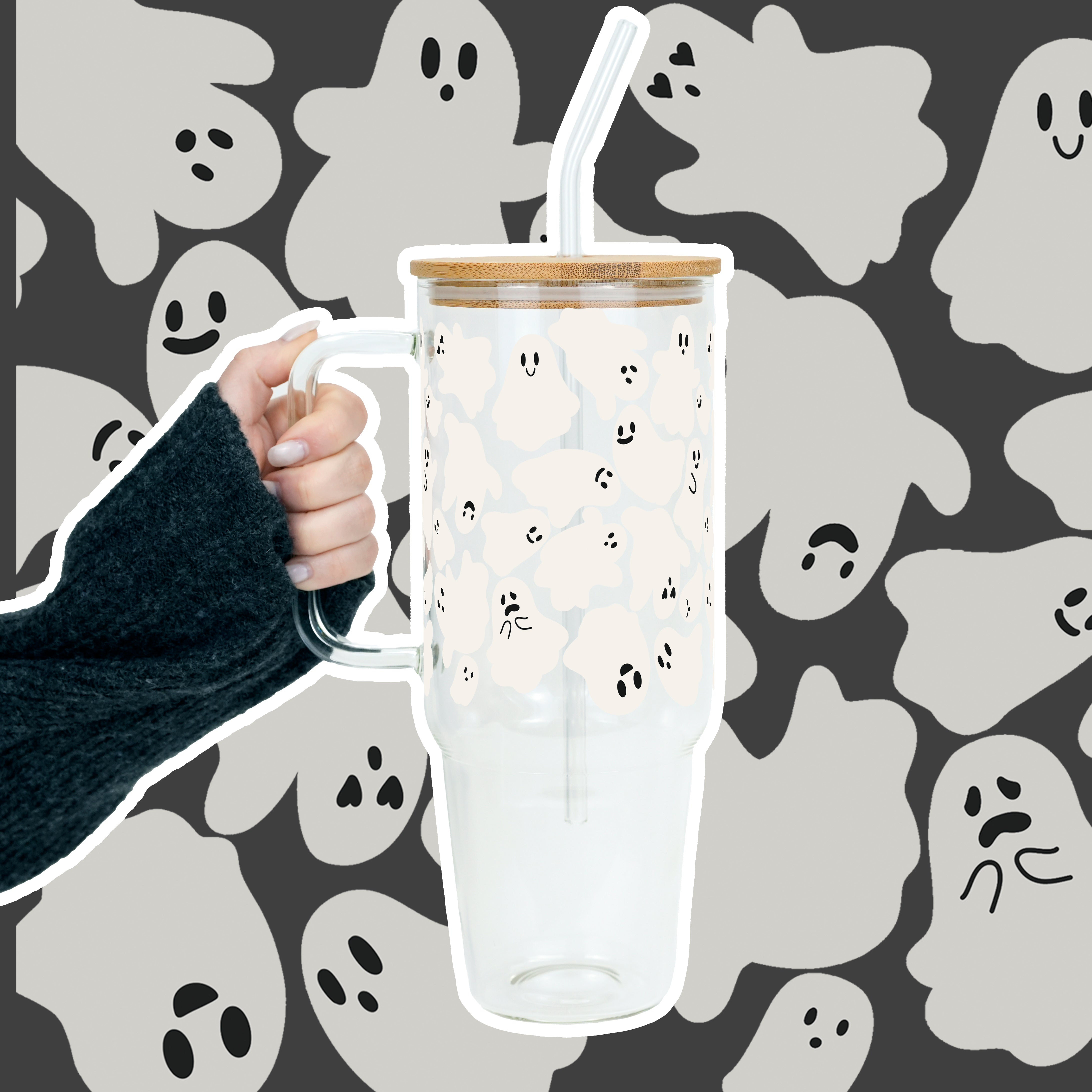Classic Ghosties 40oz Tumbler with Lid and Straw
