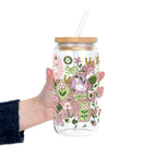 Lucky Geese Glass Cup, Mug & Tumbler with Lid and Straw