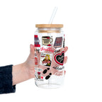 Thriller True Crime Glass Cup, Mug & Tumbler with Lid and Straw